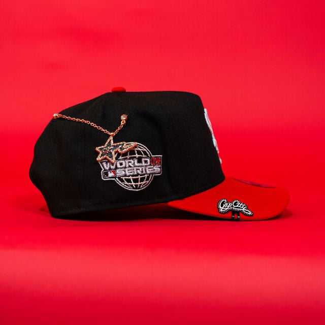 NEW ERA EXCLUSIVE 9FIFTY A-FRAME BLACK/ RED CHICAGO WHITE SOX SNAPBACK W/ 2005 WORLD SERIES SIDE PATCH