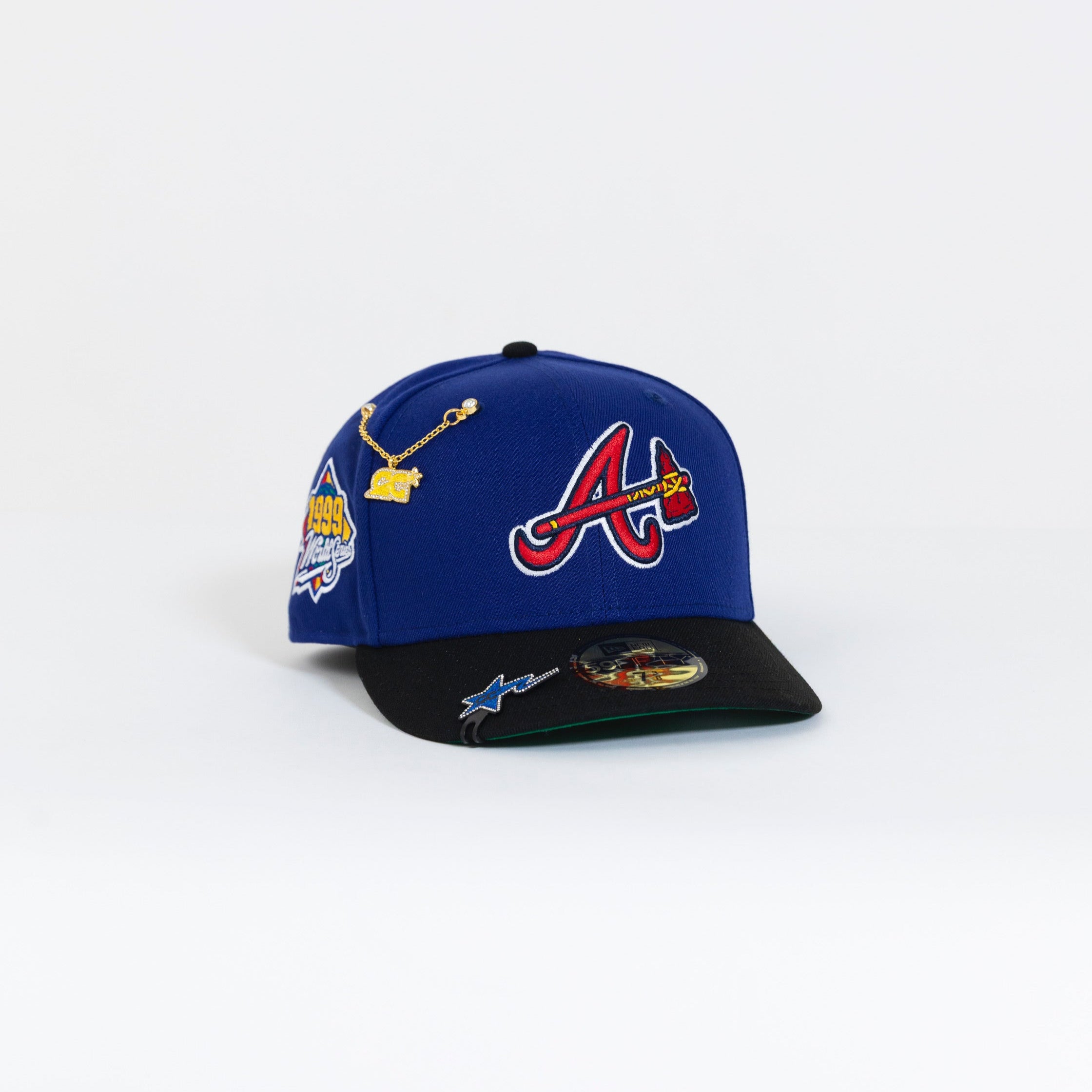 NEW ERA 59FIFTY DARK BLUE/ BLACK ATLANTA BRAVES W/ 1999 WORLD SERIES SIDE PATCH