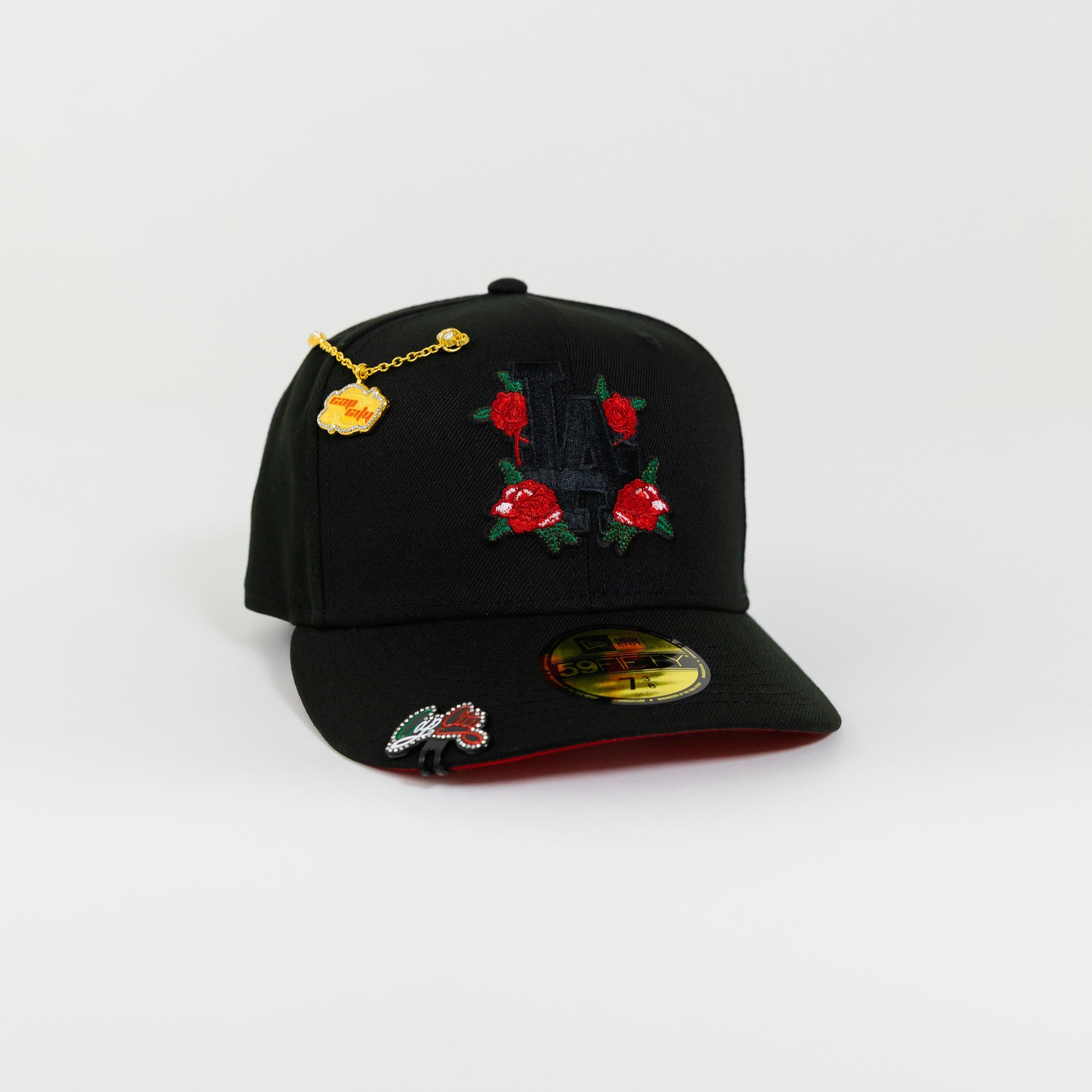 NEW ERA EXCLUSIVE 59FIFTY BLACKED OUT LOS ANGELES DODGERS W/ ROSES