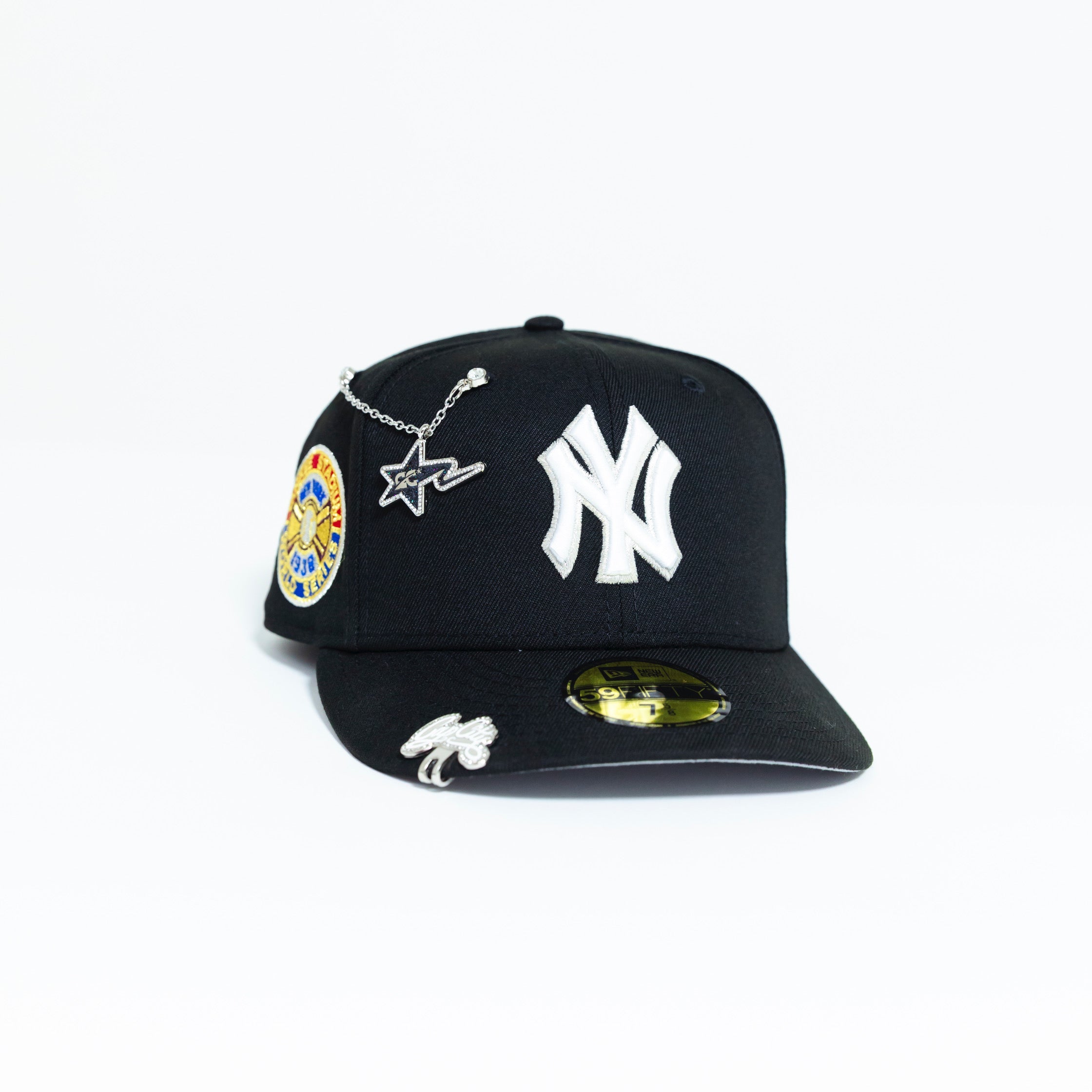 NEW ERA EXCLUSIVE 59FIFTY BLACK NEW YORK YANKEES W/ OUTLINE + 1936 WORLD SERIES SIDE PATCH