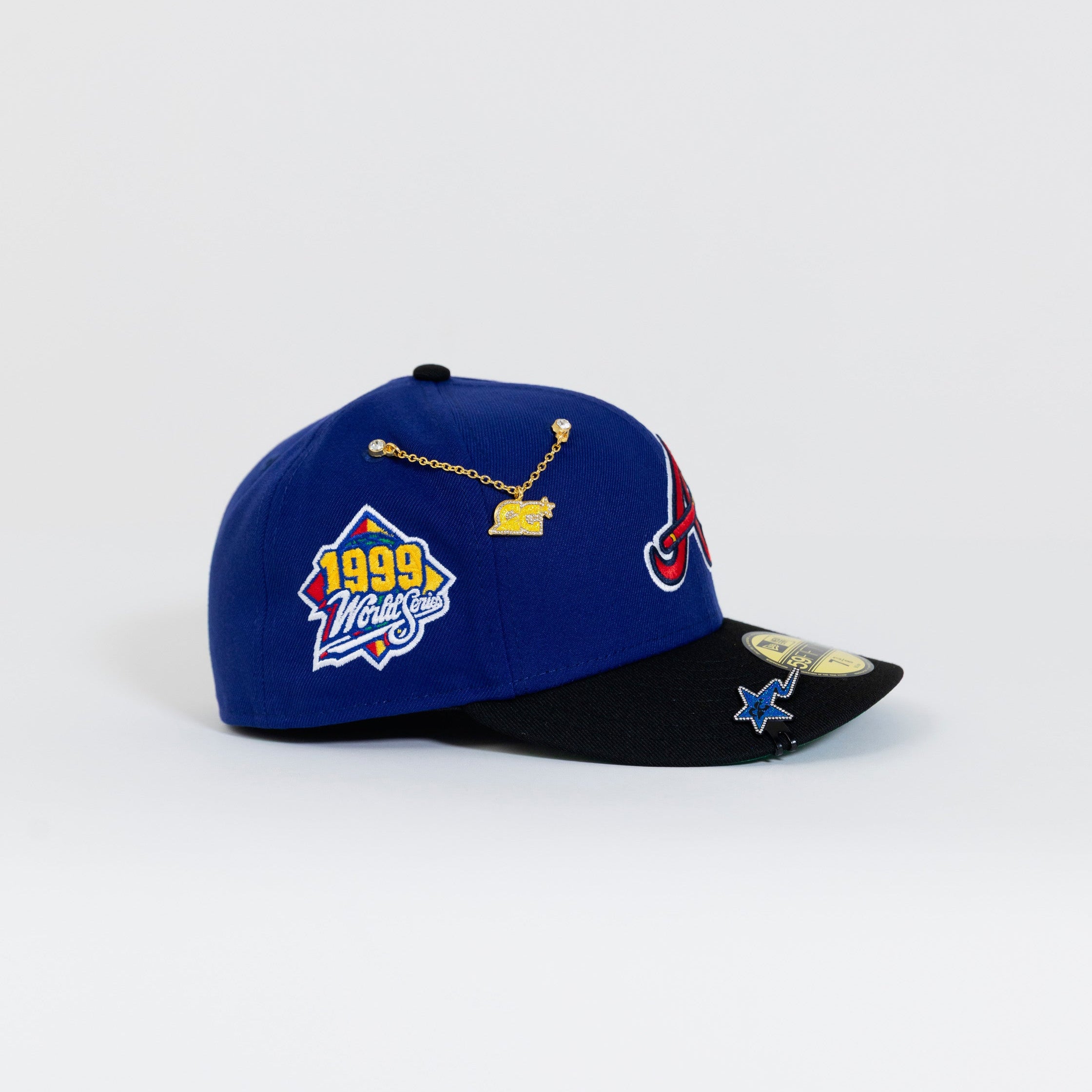 NEW ERA 59FIFTY DARK BLUE/ BLACK ATLANTA BRAVES W/ 1999 WORLD SERIES SIDE PATCH