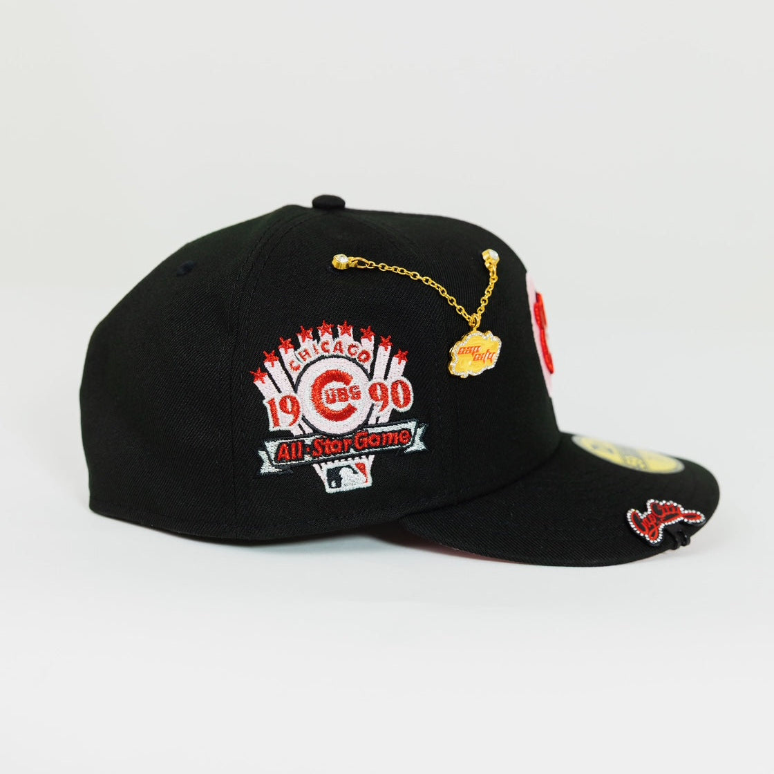 NEW ERA EXCLUSIVE 59FIFTY BLACK CHICAGO CUBS W/ 1990 ALL STAR GAME PATCH