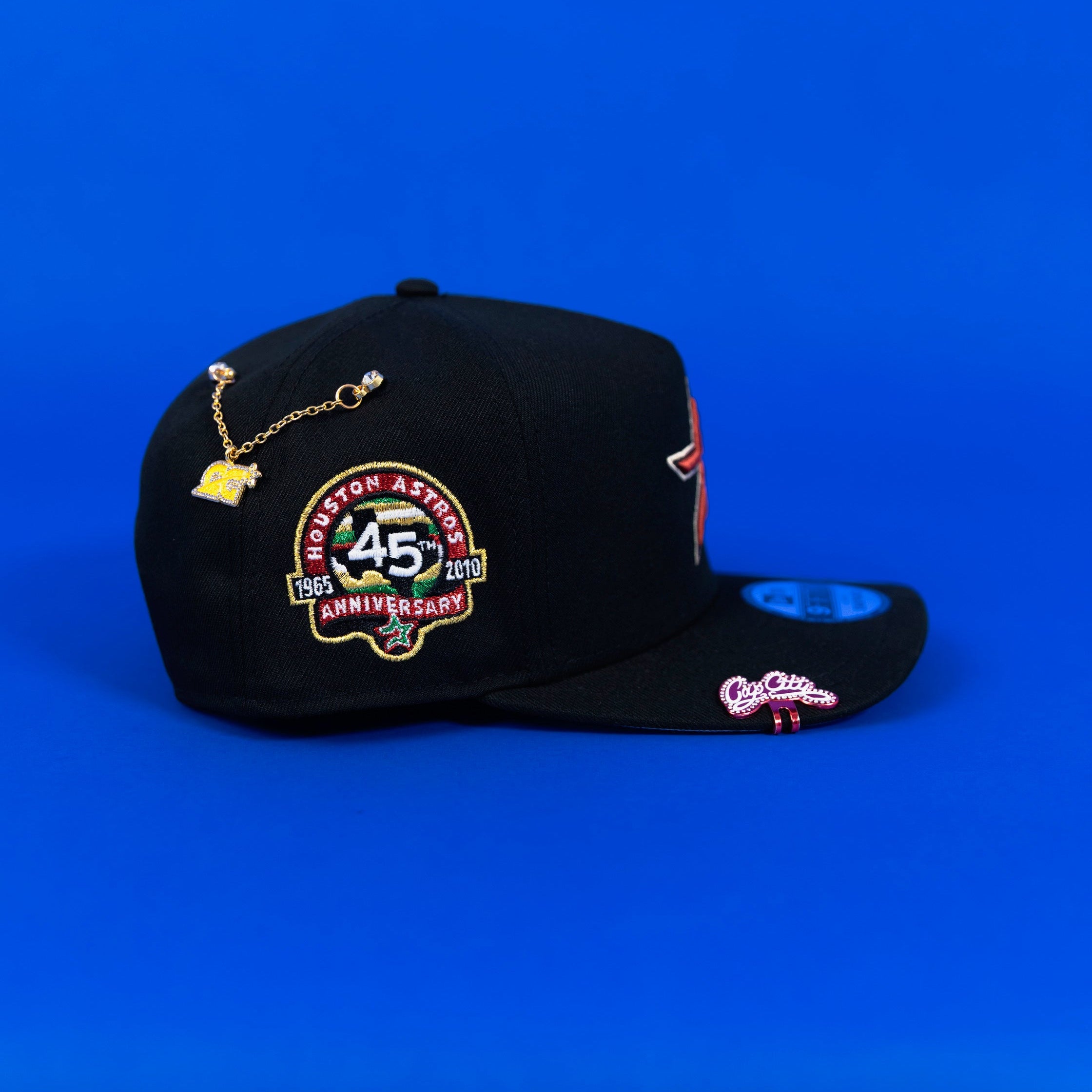 NEW ERA EXCLUSIVE 9FIFTY A-FRAME BLACK HOUSTON ASTROS W/ 45TH ANNIVERSARY SIDE PATCH