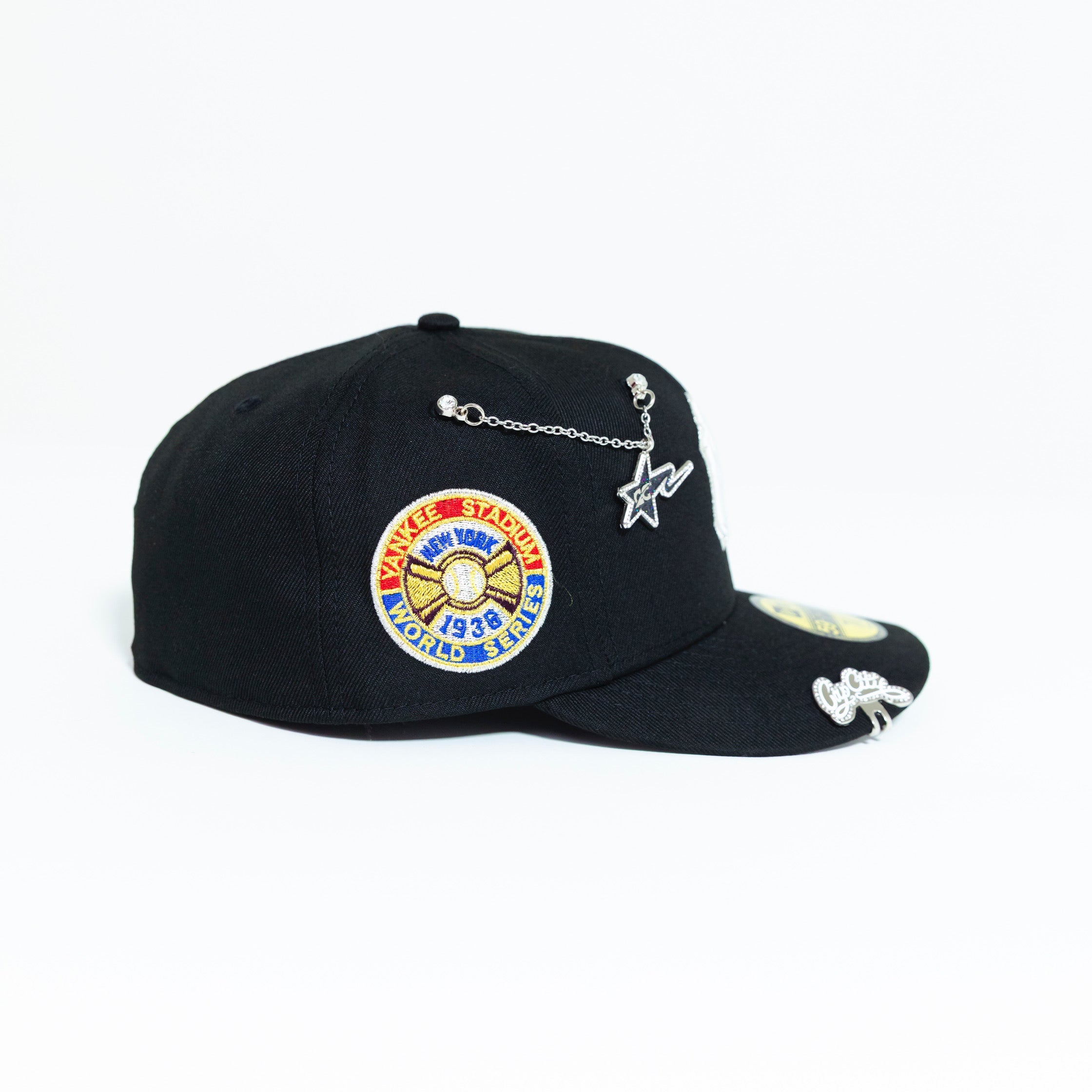 NEW ERA EXCLUSIVE 59FIFTY BLACK NEW YORK YANKEES W/ OUTLINE + 1936 WORLD SERIES SIDE PATCH