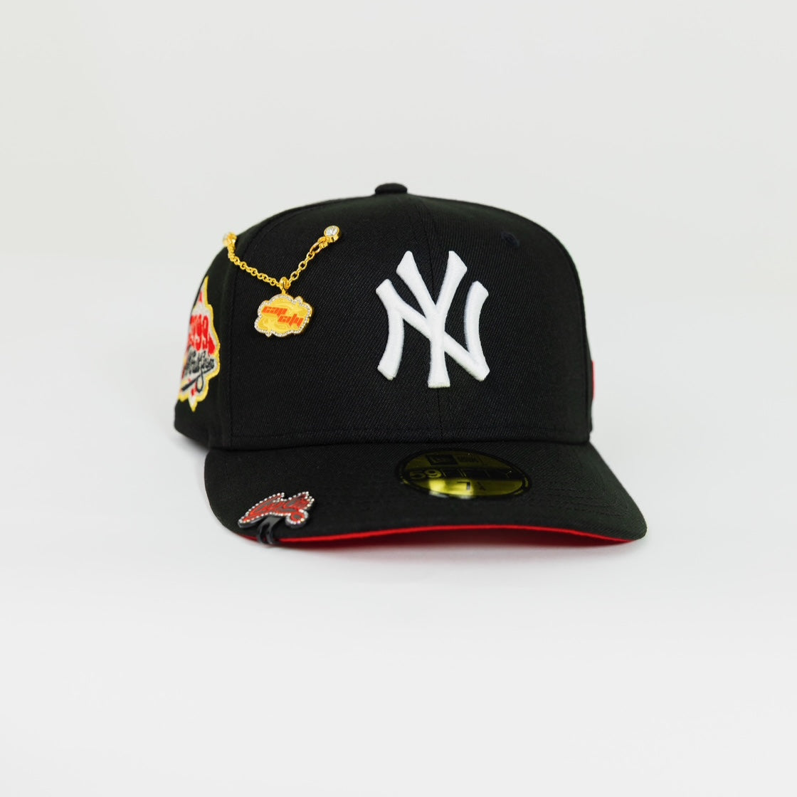 NEW ERA EXCLUSIVE 59FIFTY BLACK NEW YORK YANKEES W/ 1999 WORLD SERIES SIDE PATCH