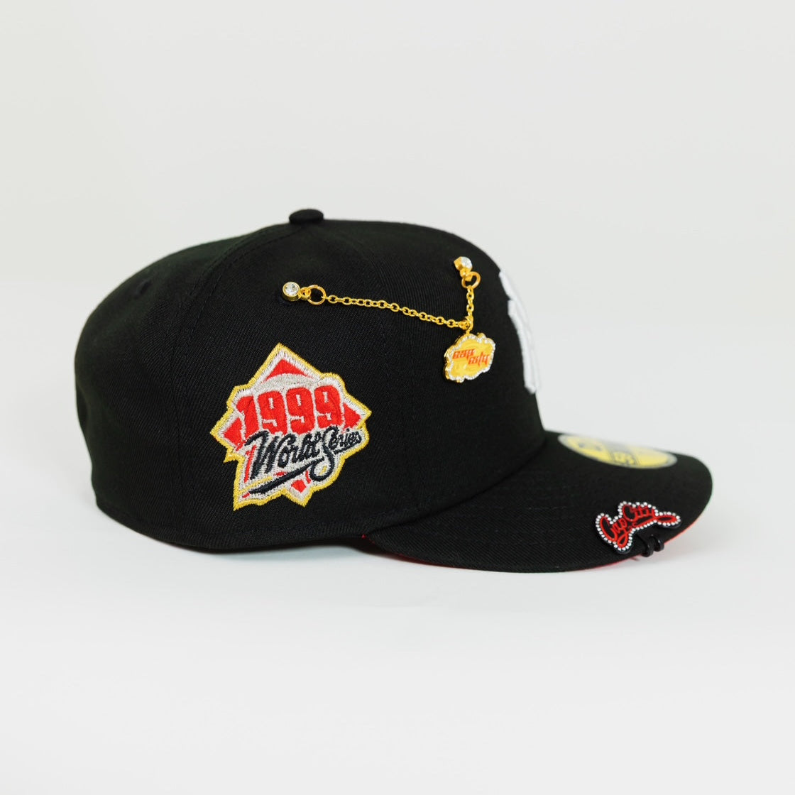 NEW ERA EXCLUSIVE 59FIFTY BLACK NEW YORK YANKEES W/ 1999 WORLD SERIES SIDE PATCH