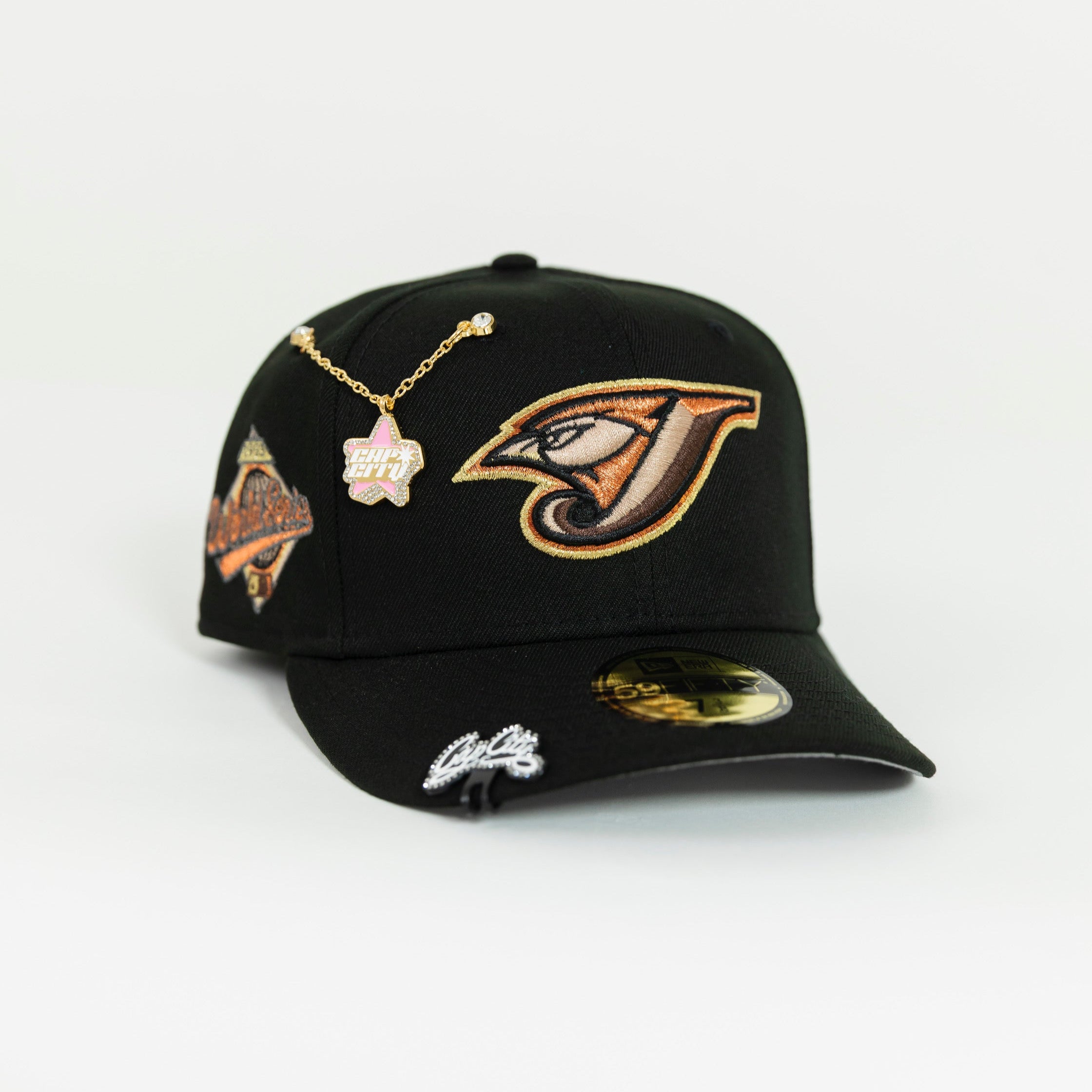 NEW ERA EXCLUSIVE 59FIFTY BLACK TORONTO BLUEJAYS W/ 1995 WORLD SERIES SIDE PATCH