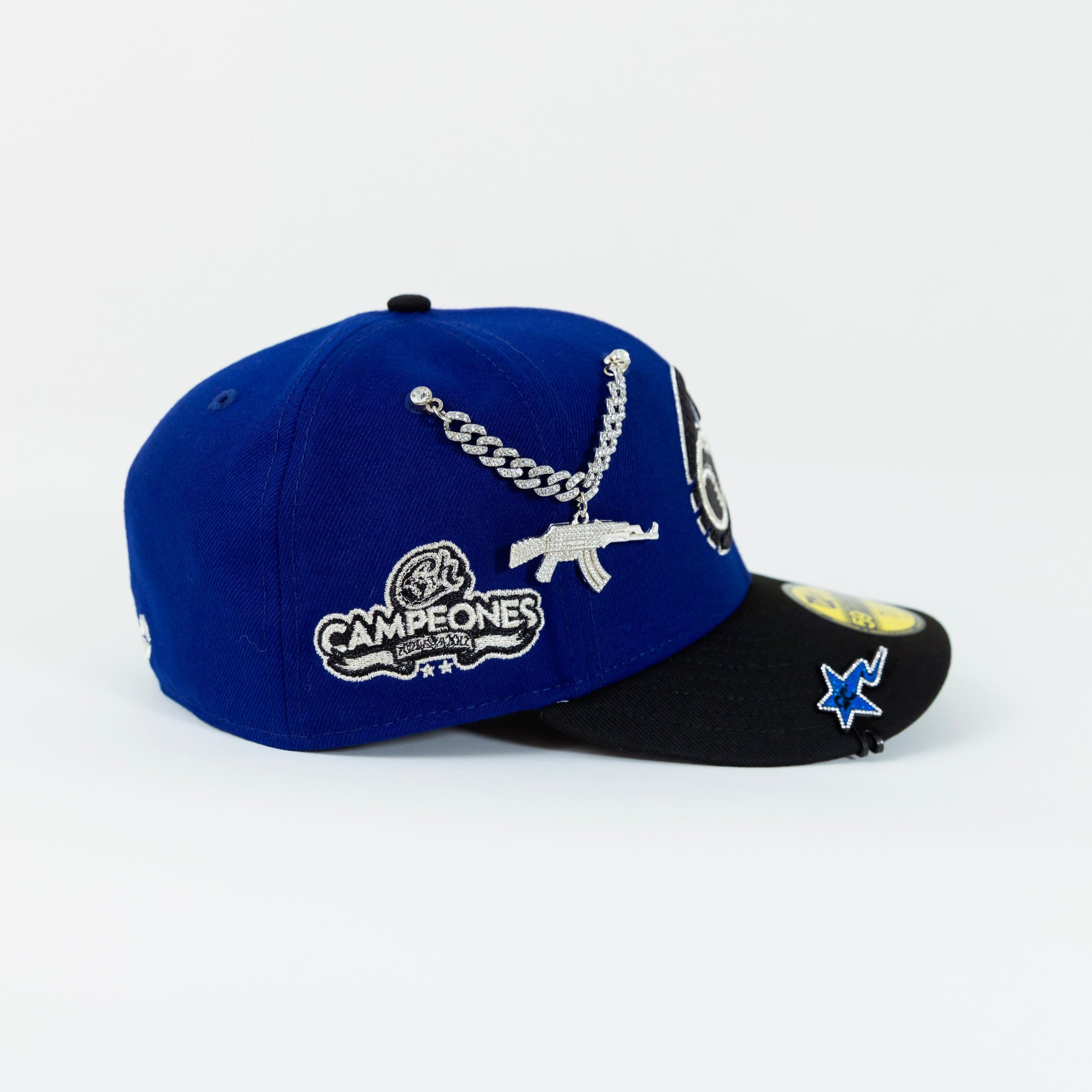 NEW ERA EXCLUSIVE 59FIFTY DARK BLUE/ BLACK CHARROS DE JALISCO W/ CAMPEONES SIDE PATCH
