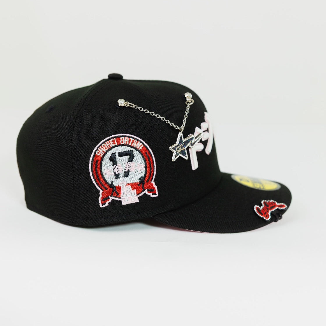 NEW ERA 59FIFTY BLACK LOS ANGELES DODGERS JAPANESE SCRIPT W/ "SHOHEI OHTANI" SIDE PATCH