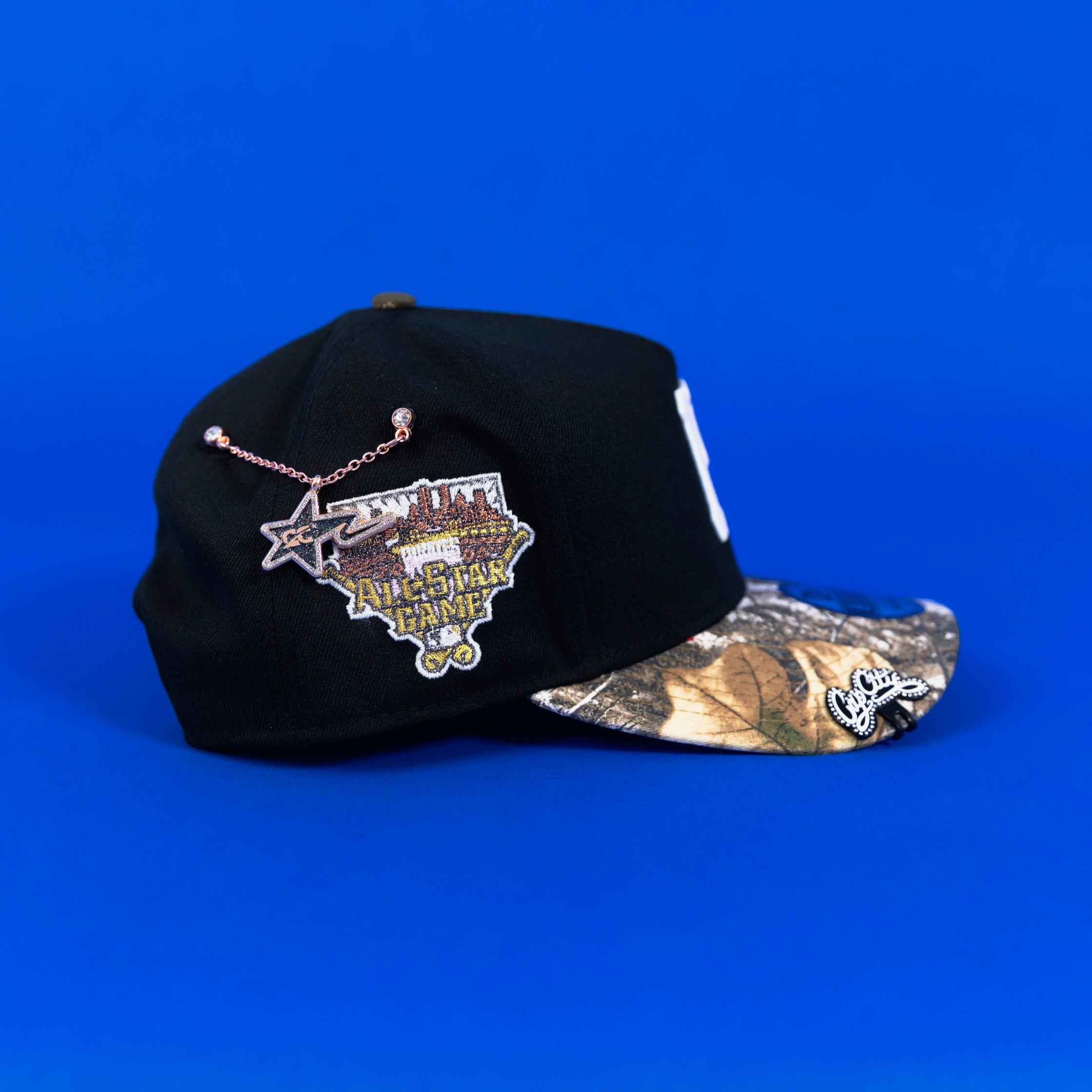 NEW ERA EXCLUSIVE 9FIFTY A-FRAME BLACK/ REALTREE PITTSBURGH PIRATES SNAPBACK W/ ALL STAR GAME SIDE PATCH