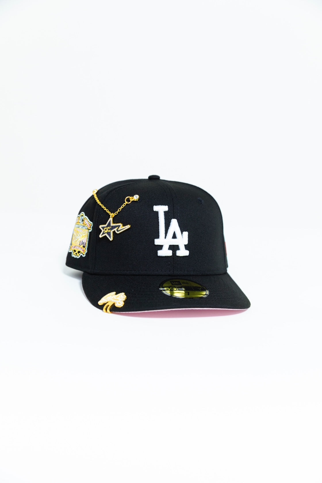 NEW ERA 59FIFTY BLACK LOS ANGELES DODGERS W/ 40TH ANNIVERSARY SIDE PATCH