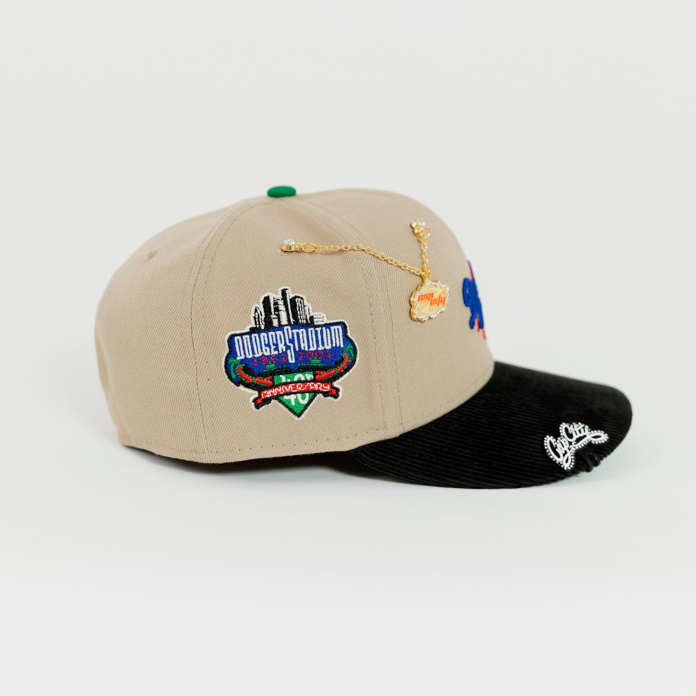 NEW ERA EXCLUSIVE 59FIFTY KHAKI/ CORDUROY LOS ANGELES DODGER SCRIPT W/ 40TH ANNIVERSARY SIDE PATCH