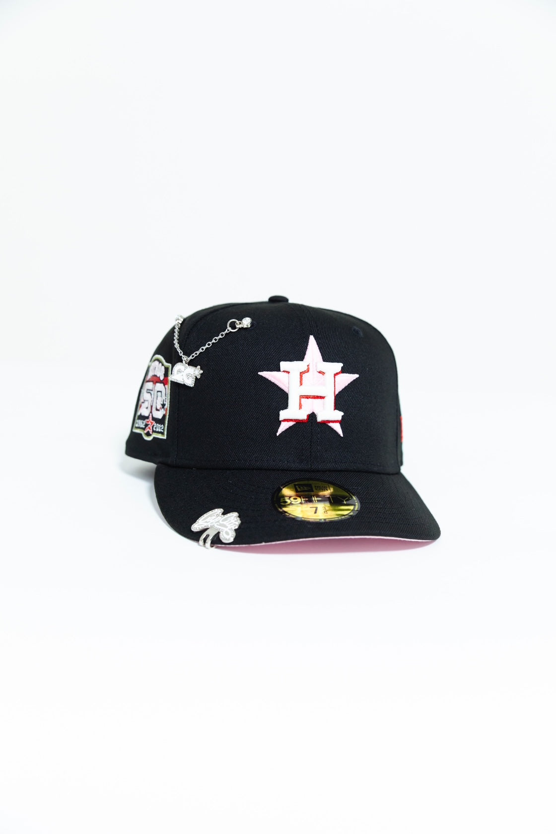 NEW ERA EXCLUSIVE 59FIFTY BLACK HOUSTON ASTROS W/ 50TH ANNIVERSARY SIDE PATCH