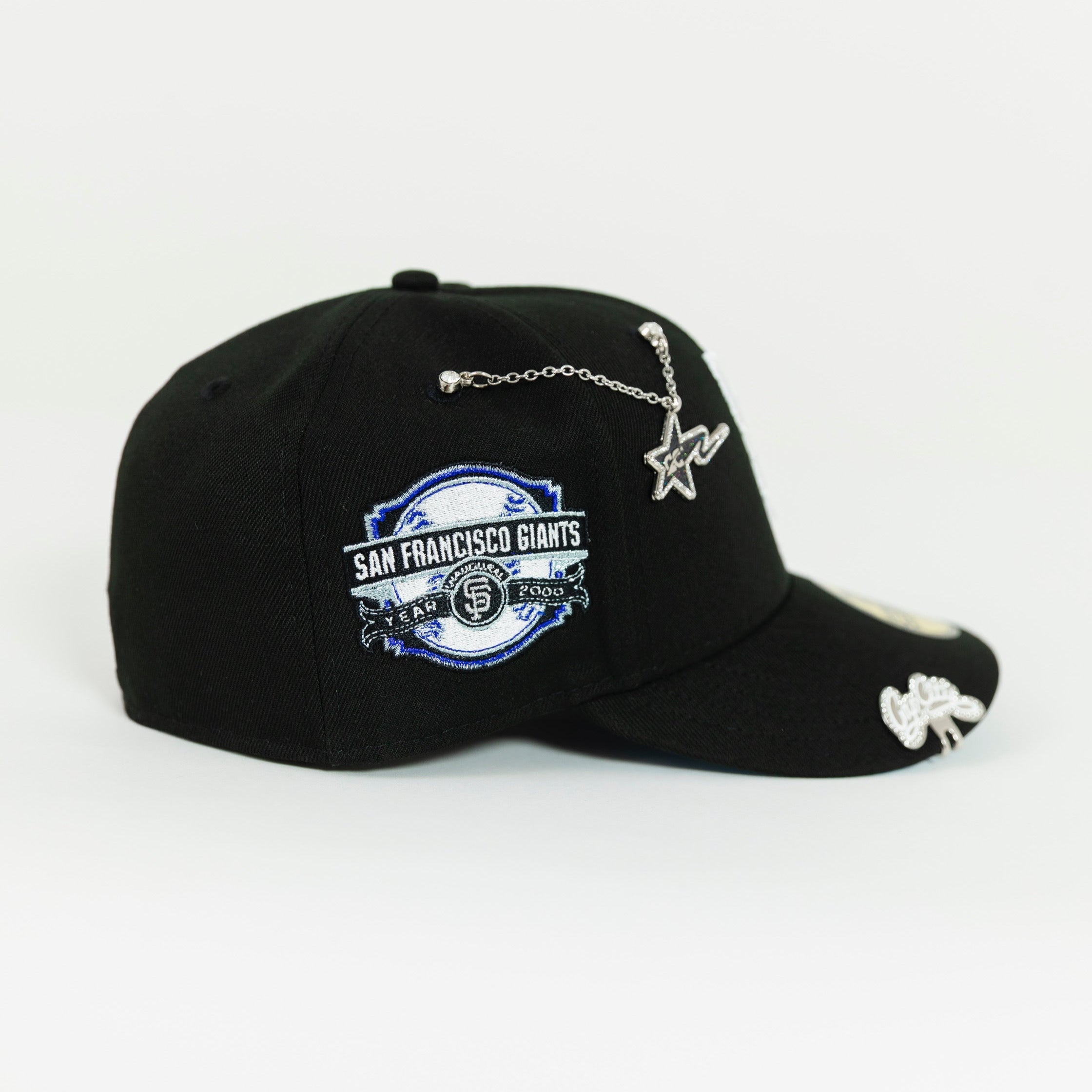NEW ERA EXCLUSIVE 59FIFTY BLACK SAN FRANCISCO GIANTS W/ "SF GIANTS" SIDE PATCH