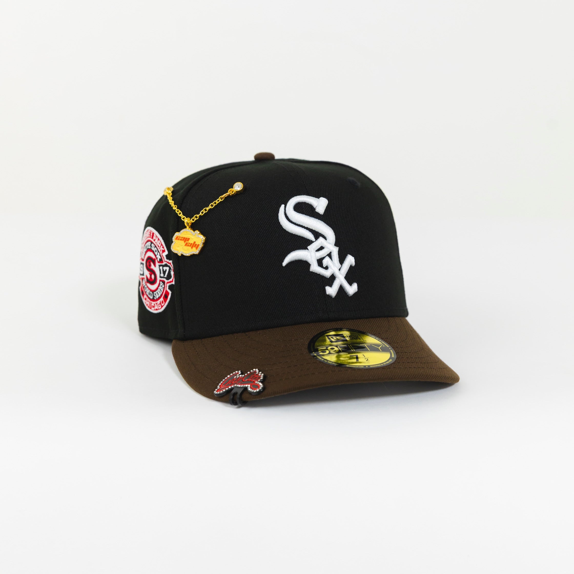 NEW ERA EXCLUSIVE 59FIFTY BLACK/ BROWN CHICAGO WHITE SOX W/ 1917 WORLD SERIES SIDE PATCH