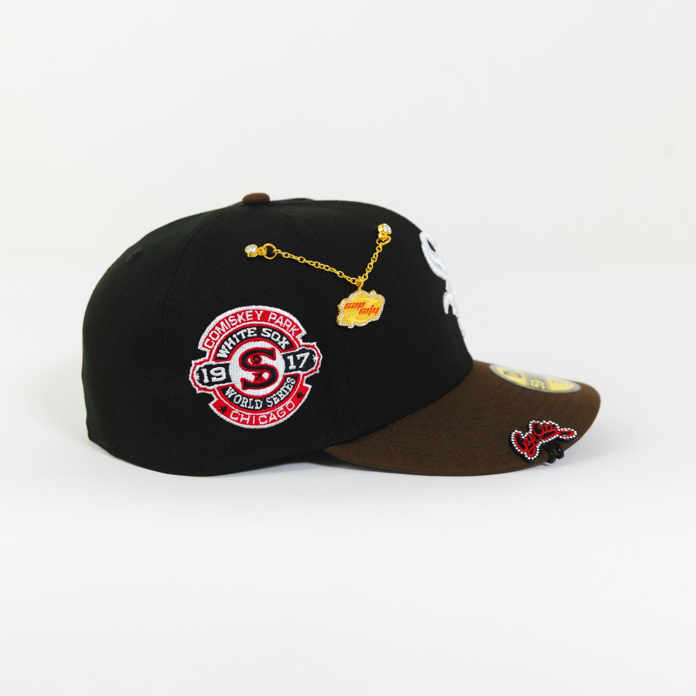 NEW ERA EXCLUSIVE 59FIFTY BLACK/ BROWN CHICAGO WHITE SOX W/ 1917 WORLD SERIES SIDE PATCH