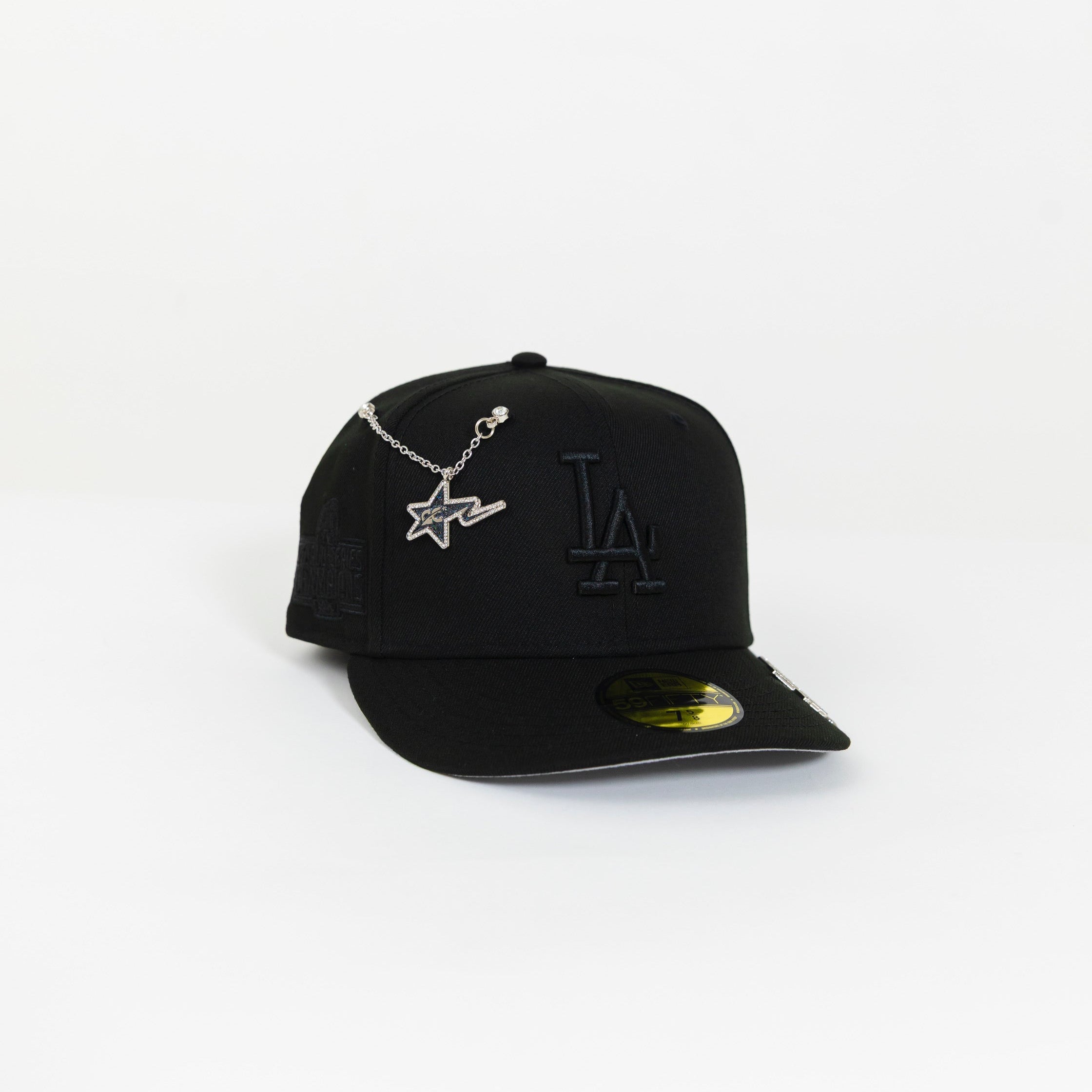 NEW ERA 59FIFTY BLACKED OUT LOS ANGELES DODGERS W/ 2020 WORLD SERIERS CHAMPIONS SIDE PATCH