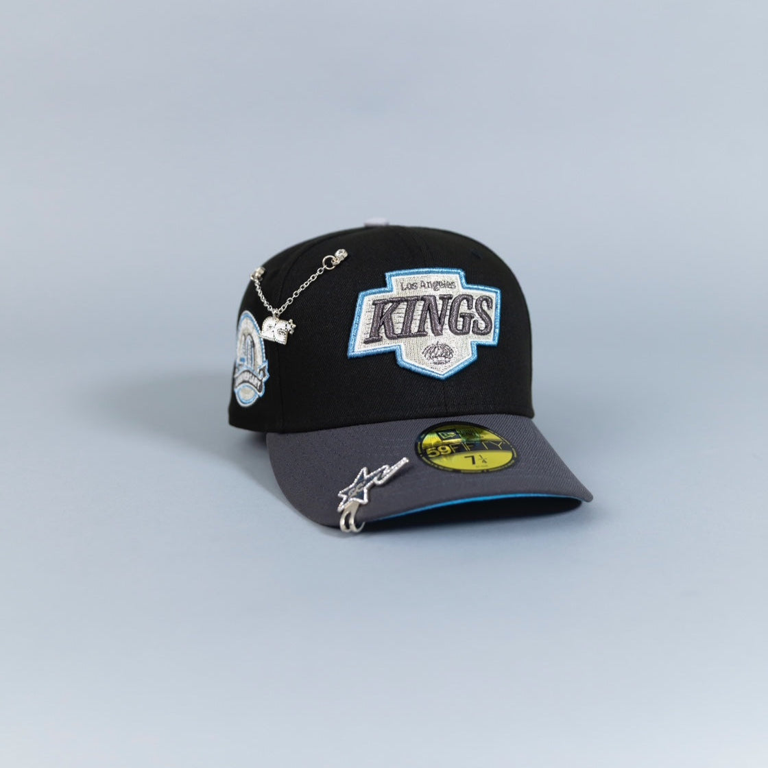 NEW ERA 59FIFTY BLACK/ GREY LOS ANGELES KINGS W/ 40TH ANNIVERSARY SIDE PATCH
