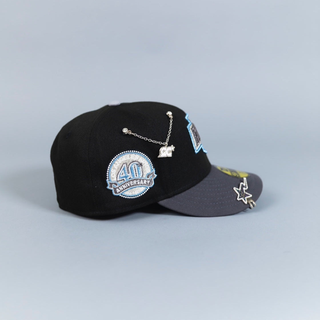 NEW ERA 59FIFTY BLACK/ GREY LOS ANGELES KINGS W/ 40TH ANNIVERSARY SIDE PATCH