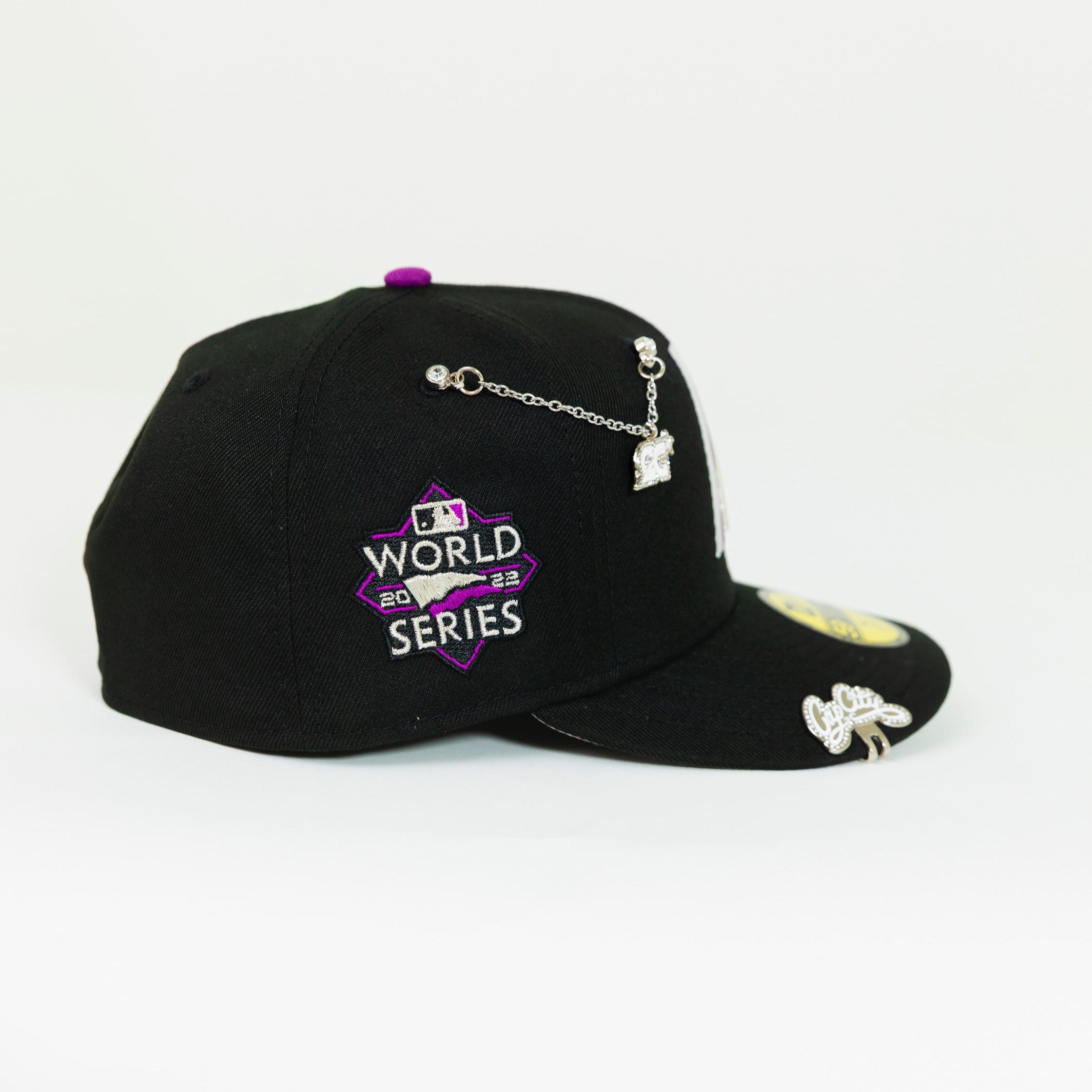 NEW ERA EXCLUSIVE 59FIFTY BLACK HOUSTON ASTROS W/ 2022 WORLD SERIES SIDE PATCH