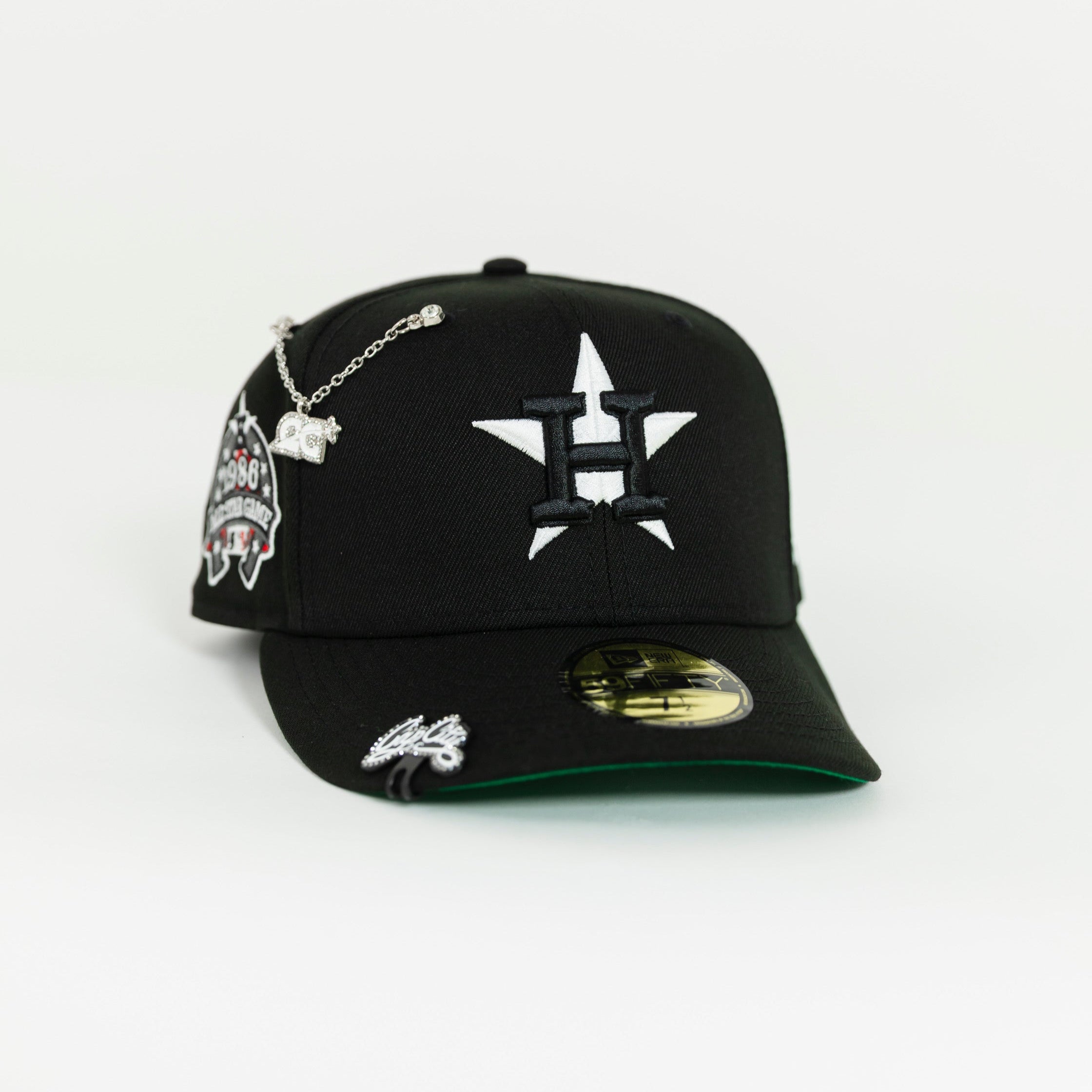 NEW ERA EXCLUSIVE 59FIFTY BLACK HOUSTON ASTROS W/ 1986 ALL STAR GAME SIDE PATCH