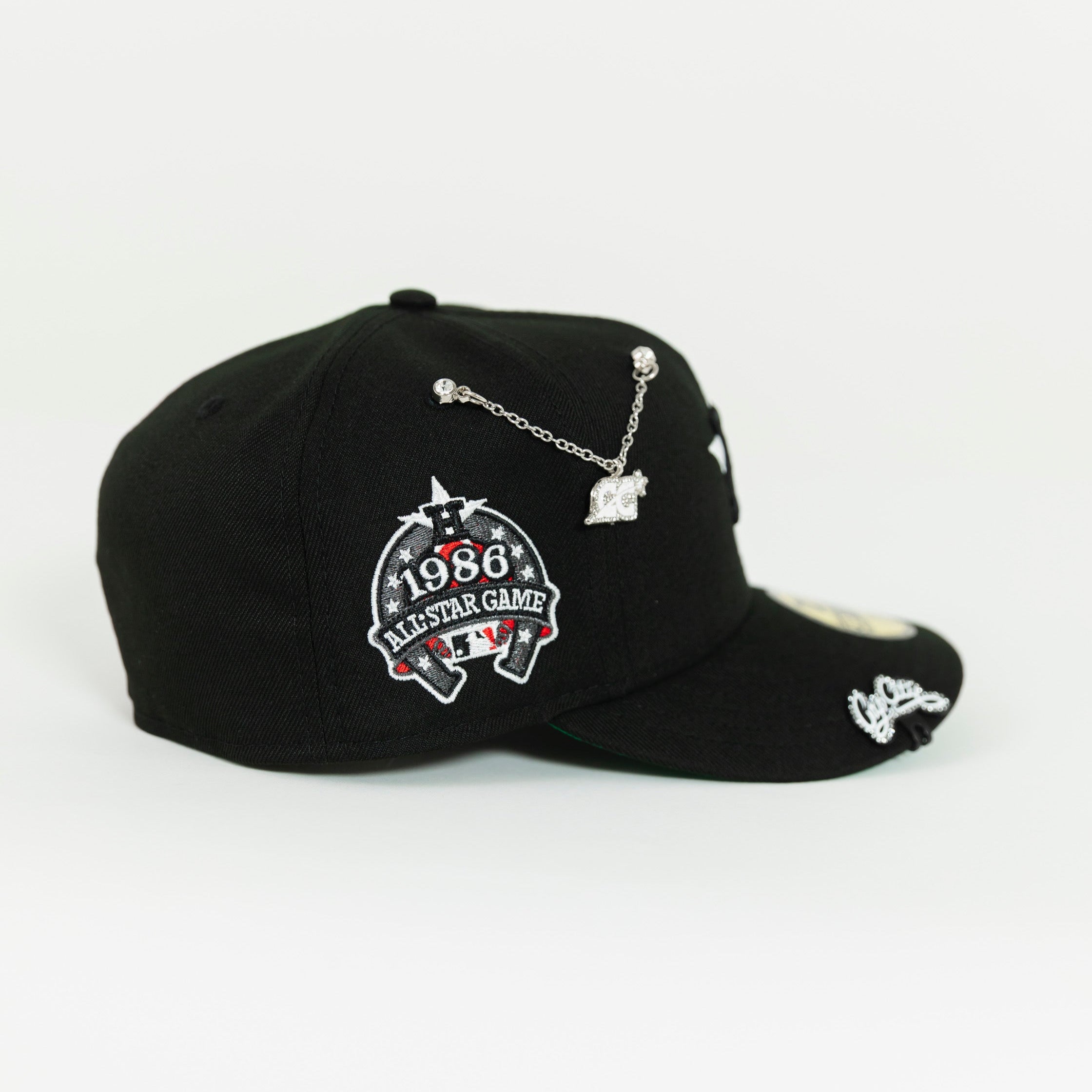 NEW ERA EXCLUSIVE 59FIFTY BLACK HOUSTON ASTROS W/ 1986 ALL STAR GAME SIDE PATCH