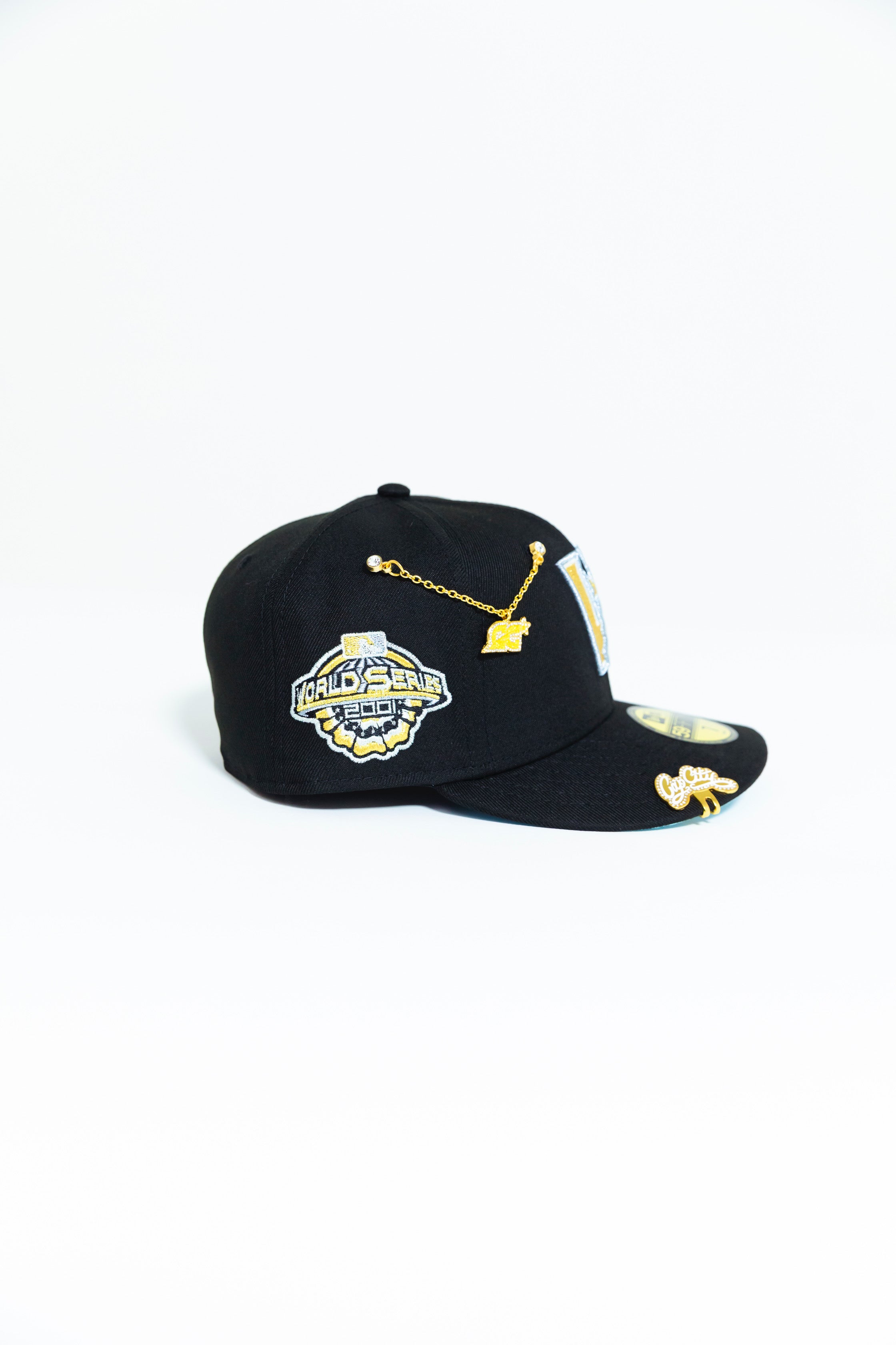 NEW ERA EXCLUSIVE 59FIFTY BLACK UPSIDE DOWN ARIZONA DIAMONDBACKS W/ 2001 WORLD SERIES SIDE PATCH