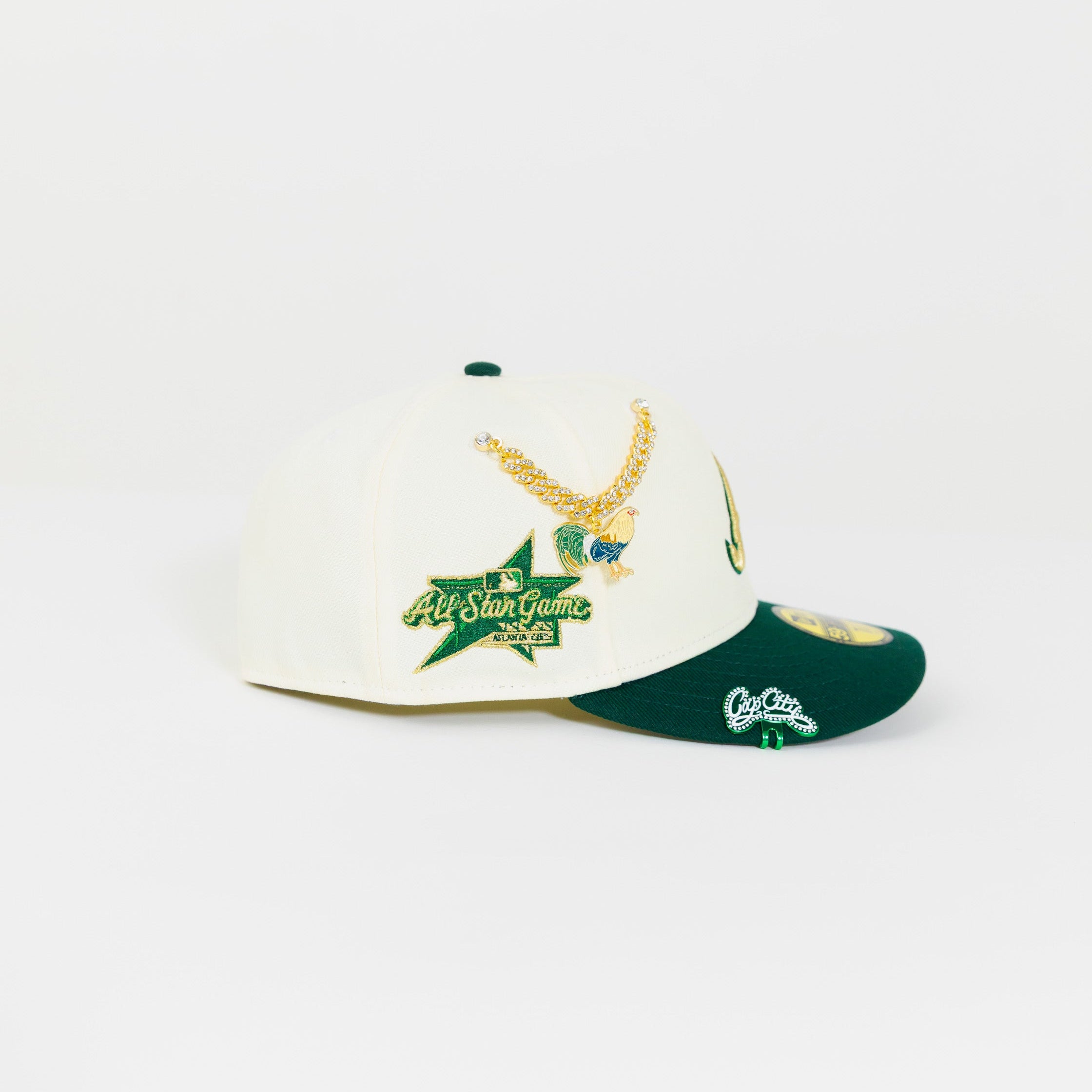NEW ERA 59FIFTY CHROME/ FOREST GREEN ATLANTA BRAVES W/ ALL STAR GAME SIDE PATCH