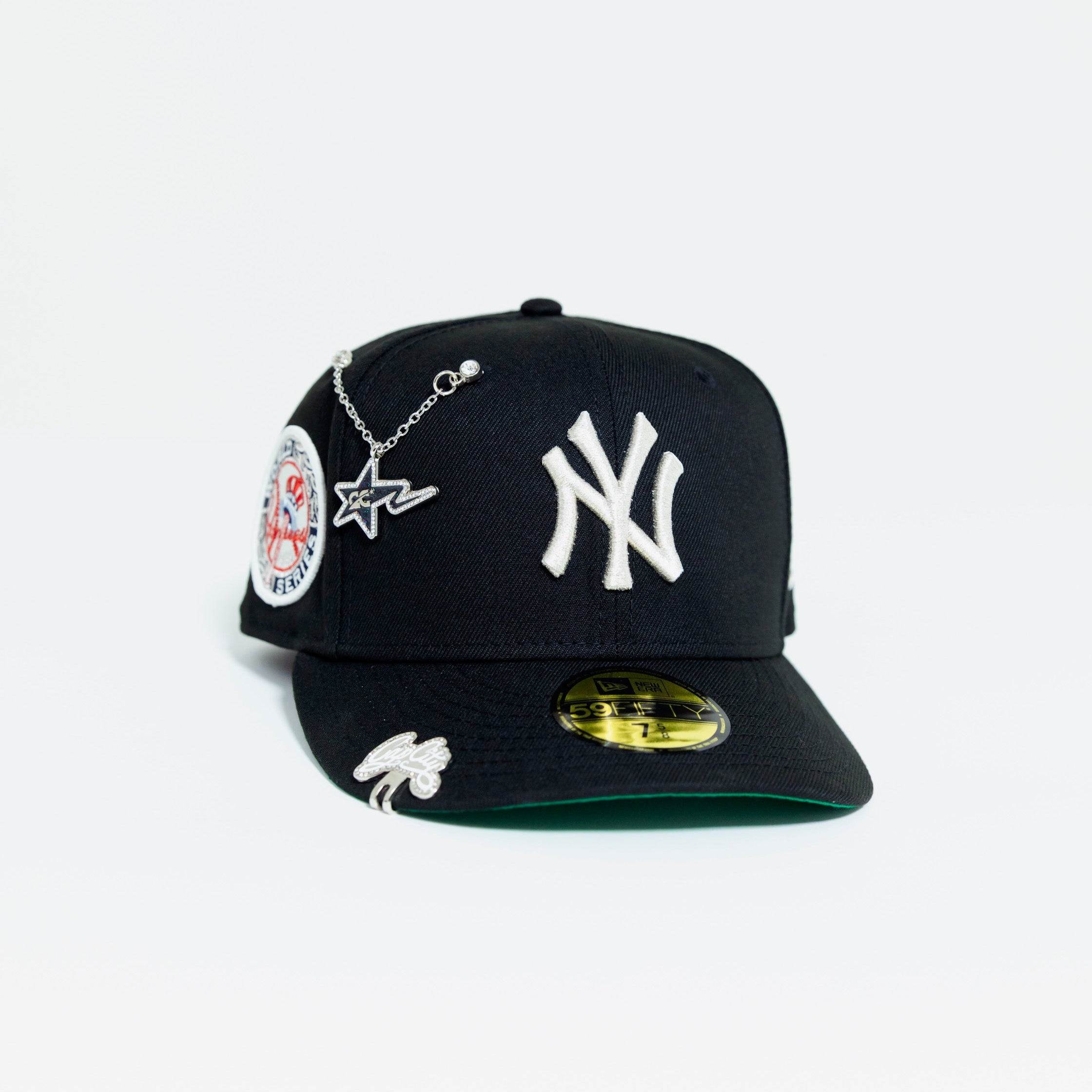 NEW ERA EXCLUSIVE 59FIFTY BLACK NEW YORK YANKEES W/ 1949 WORLD SERIES SIDE PATCH