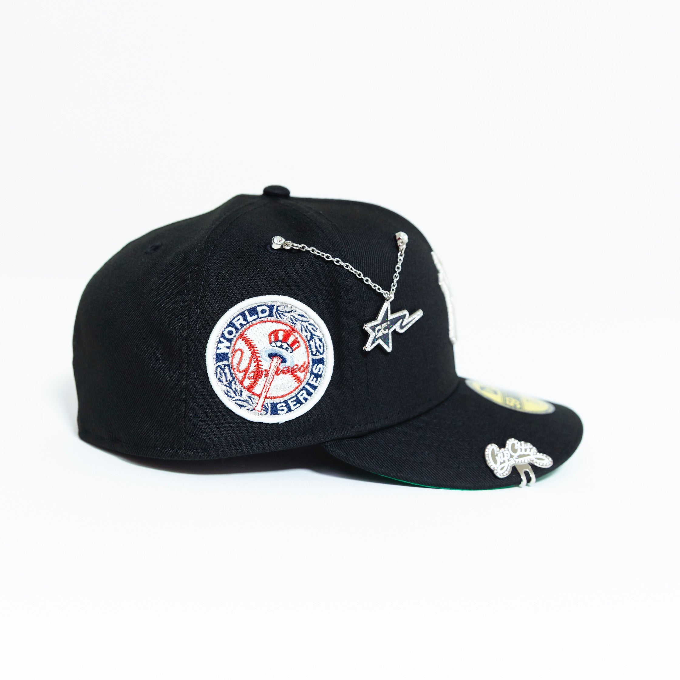 NEW ERA EXCLUSIVE 59FIFTY BLACK NEW YORK YANKEES W/ 1949 WORLD SERIES SIDE PATCH