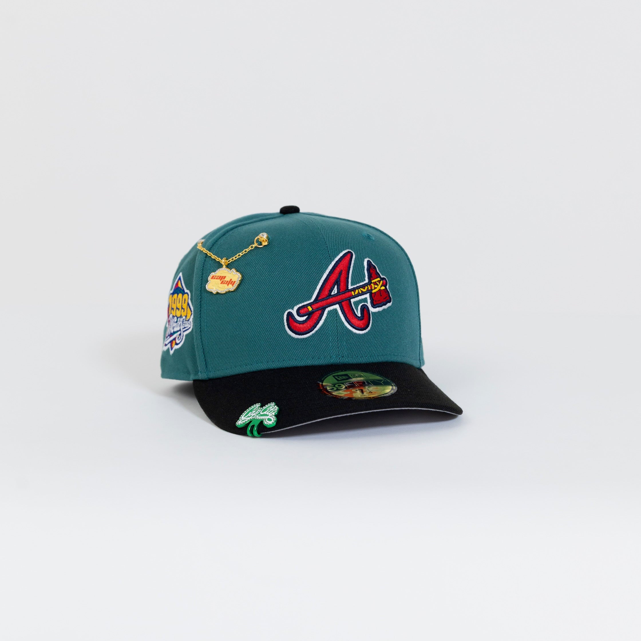 NEW ERA 59FIFTY PINE GREEN/ BLACK ATLANTA BRAVES W/ 1999 WORLD SERIES SIDE PATCH