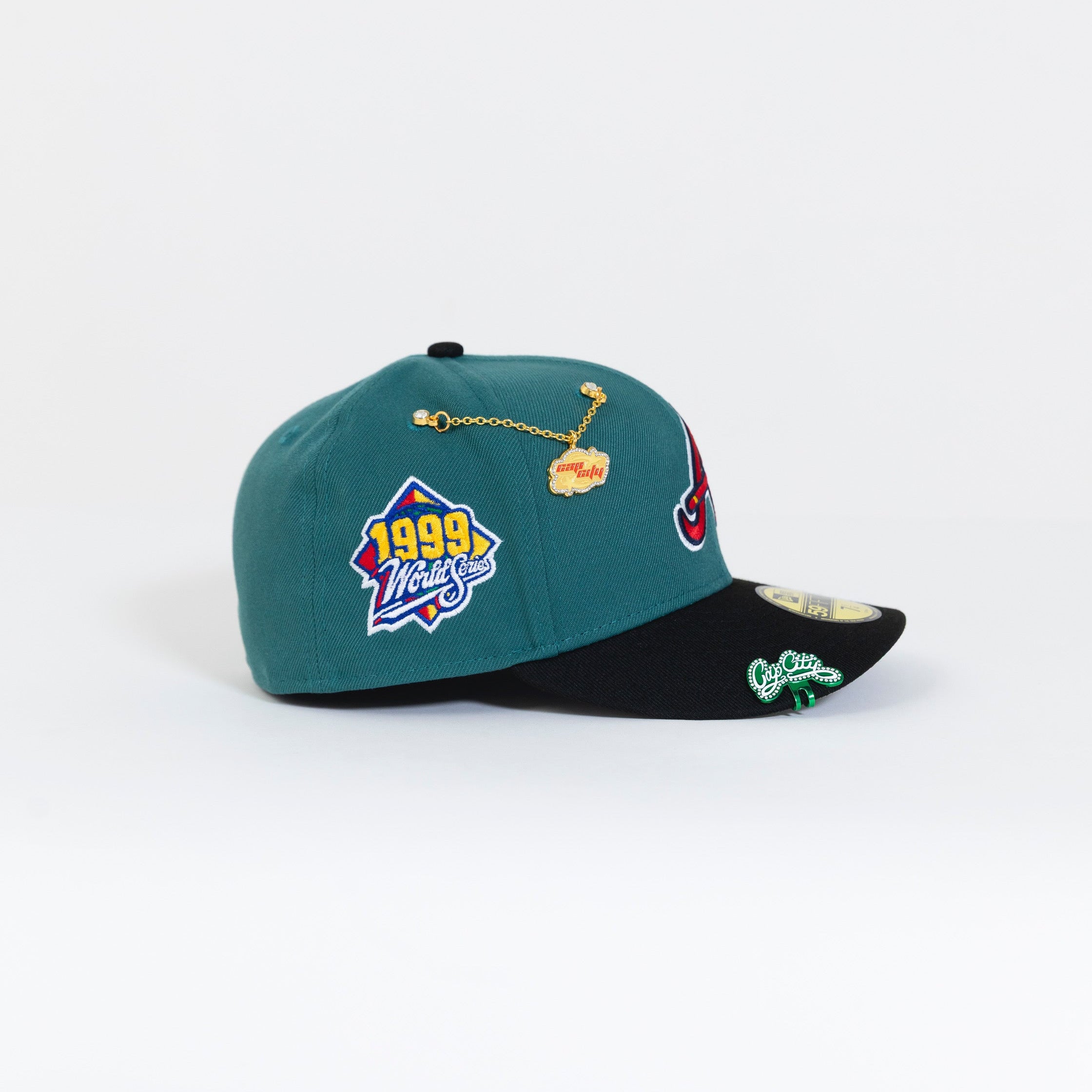 NEW ERA 59FIFTY PINE GREEN/ BLACK ATLANTA BRAVES W/ 1999 WORLD SERIES SIDE PATCH
