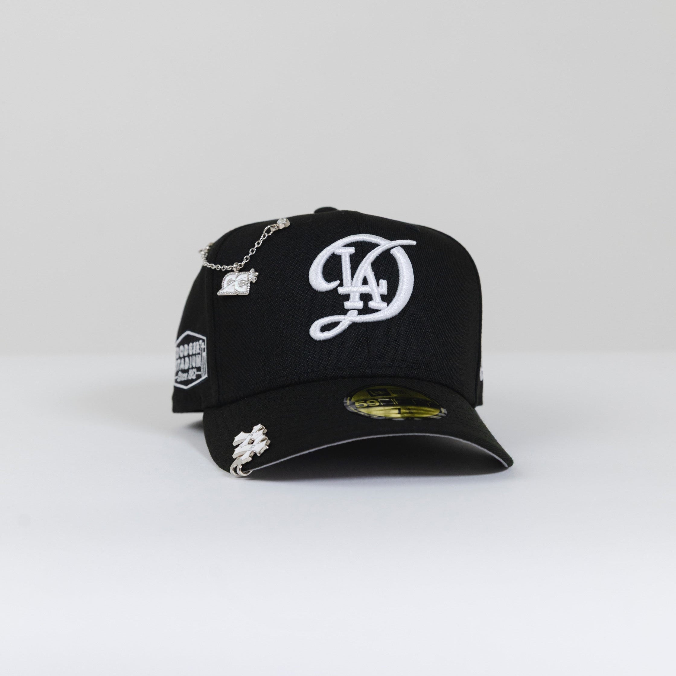 NEW ERA 59FIFTY BLACK LOS ANGELES DODGERS W/ "CITY CONNECT LOGO" + DODGER STADIUM SIDE PATCH