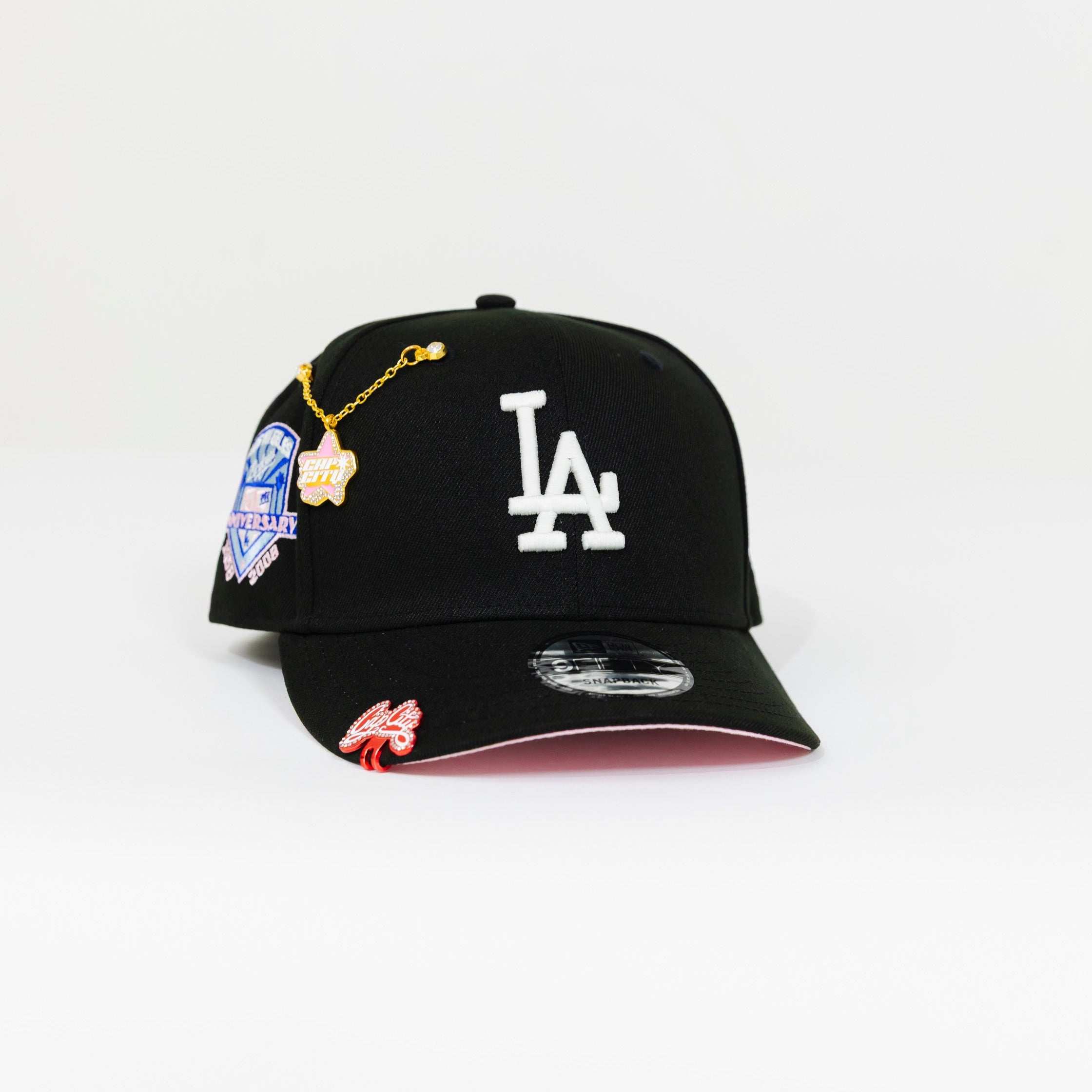 NEW ERA EXCLUSIVE 9FIFTY BLACK LOS ANGELES DODGERS SNAPBACK W/ 50TH ANNIVERSARY SIDE PATCH