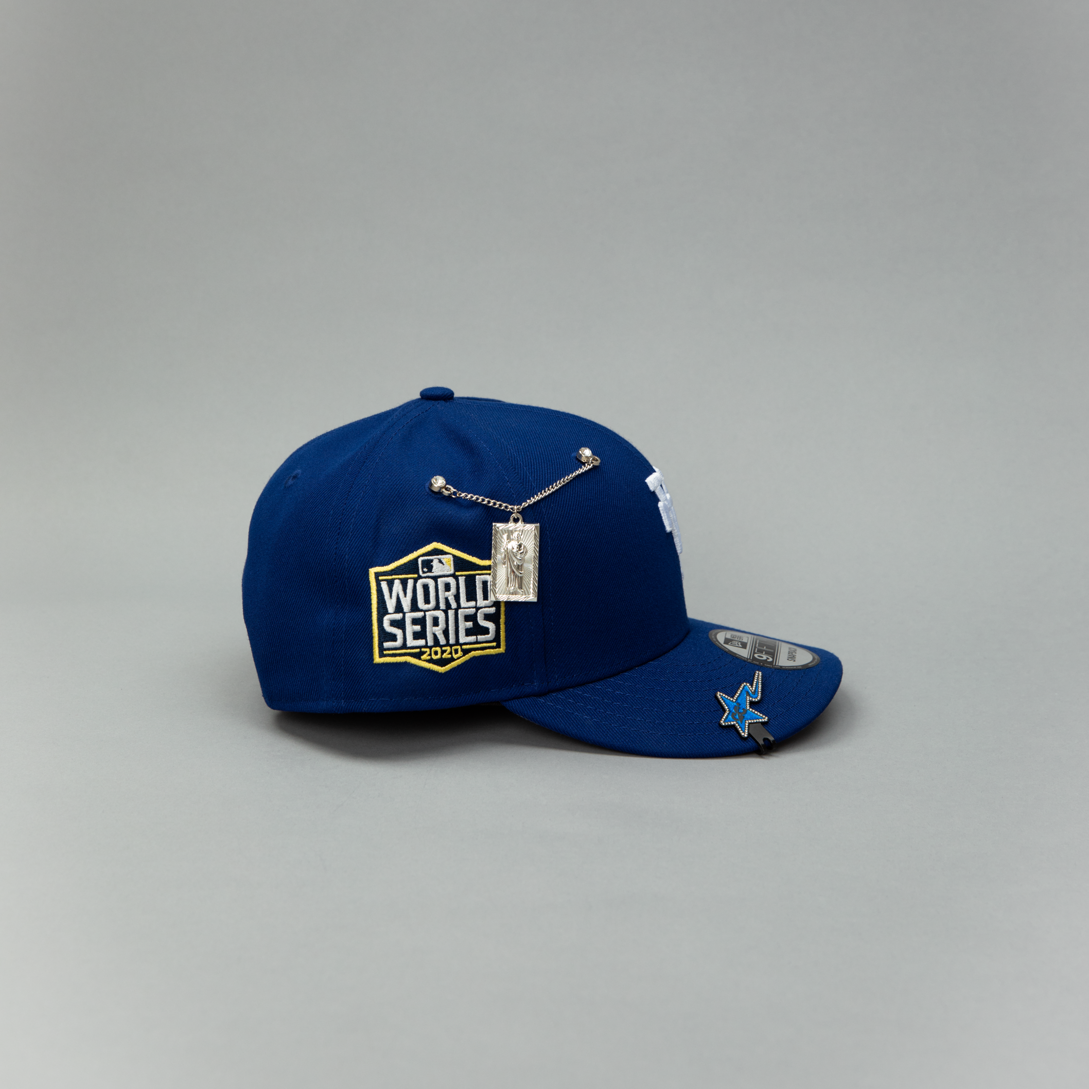 NEW ERA EXCLUSIVE 9FIFTY BLUE UPSIDE DOWN LOS ANGELES DODGERS SNAPBACK W/ 2020 WORLD SERIES SIDE PATCH