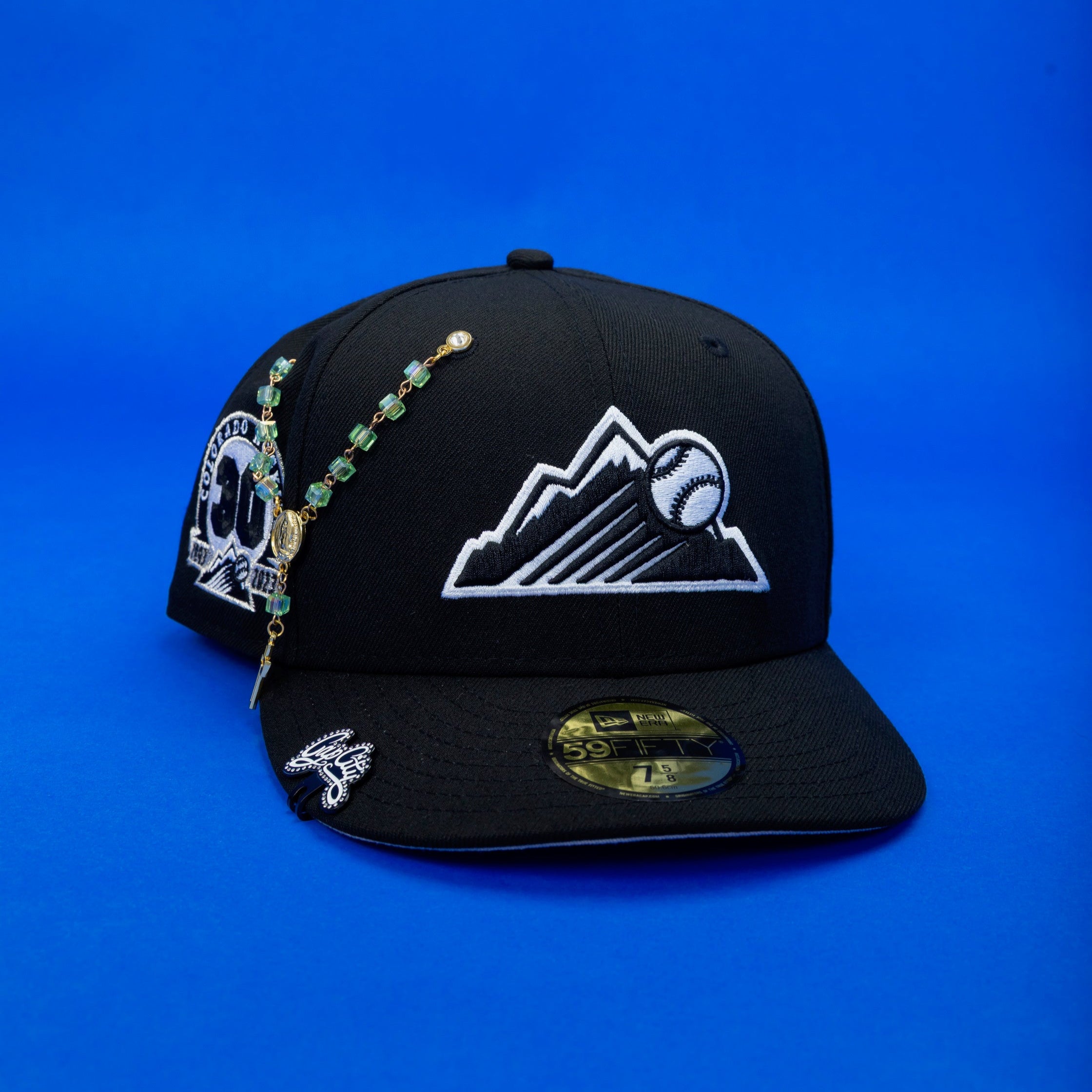 NEW ERA EXCLUSIVE 59FIFTY BLACK COLORADO ROCKIES W/ 30TH ANNIVERSARY SIDE PATCH