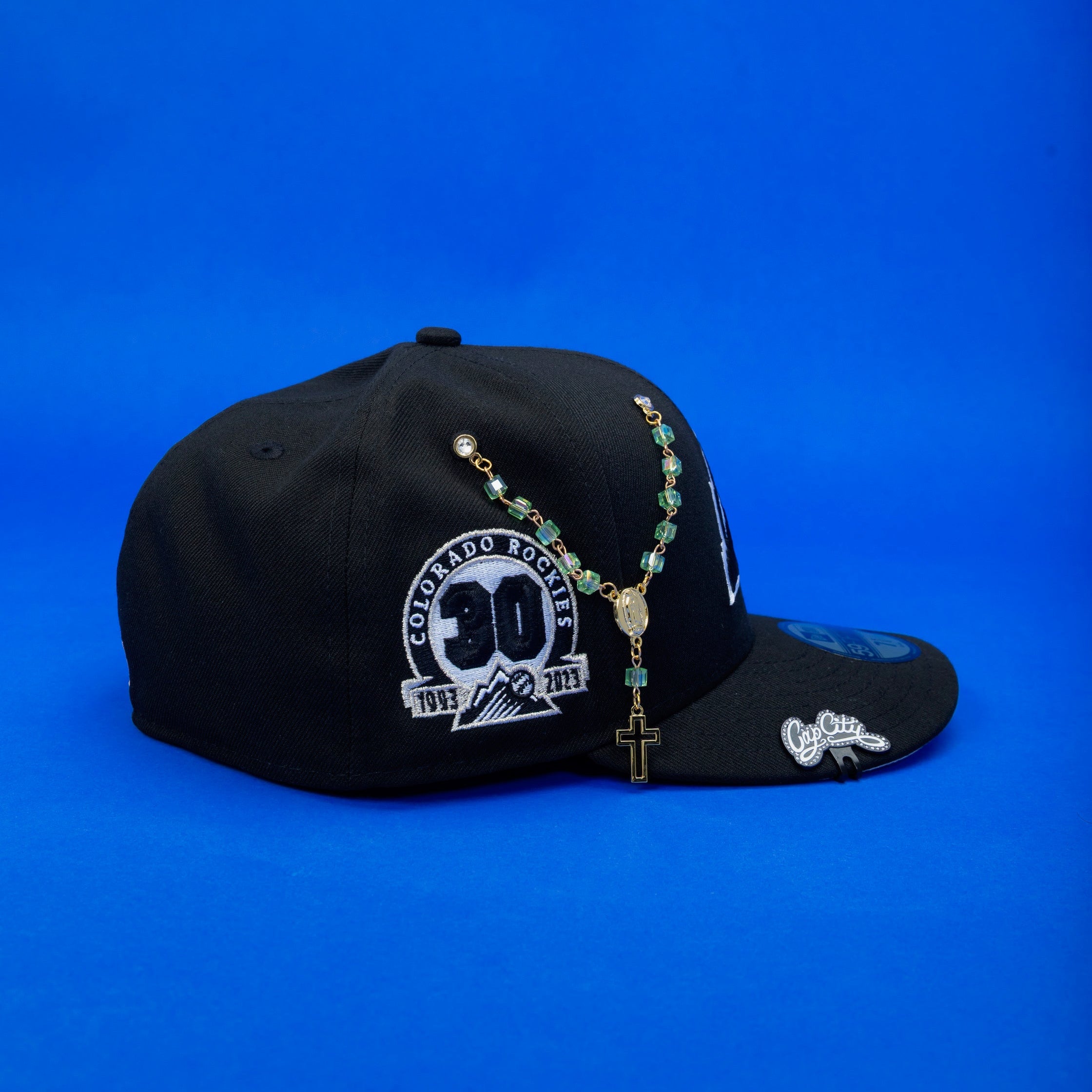 NEW ERA EXCLUSIVE 59FIFTY BLACK COLORADO ROCKIES W/ 30TH ANNIVERSARY SIDE PATCH
