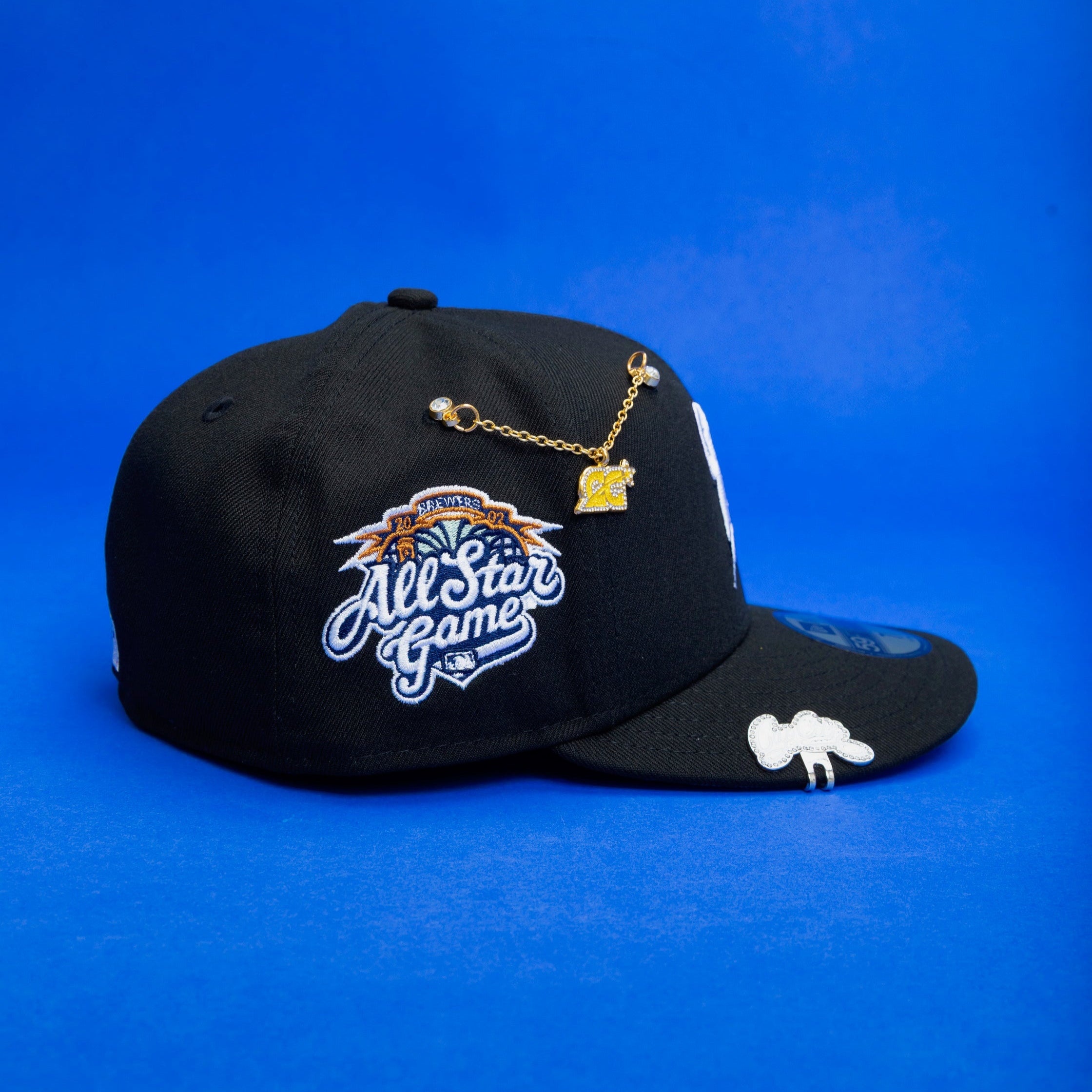 NEW ERA EXCLUSIVE 59FIFTY BLACK MILWAUKEE BREWERS W/ ALL STAR GAME SIDE PATCH