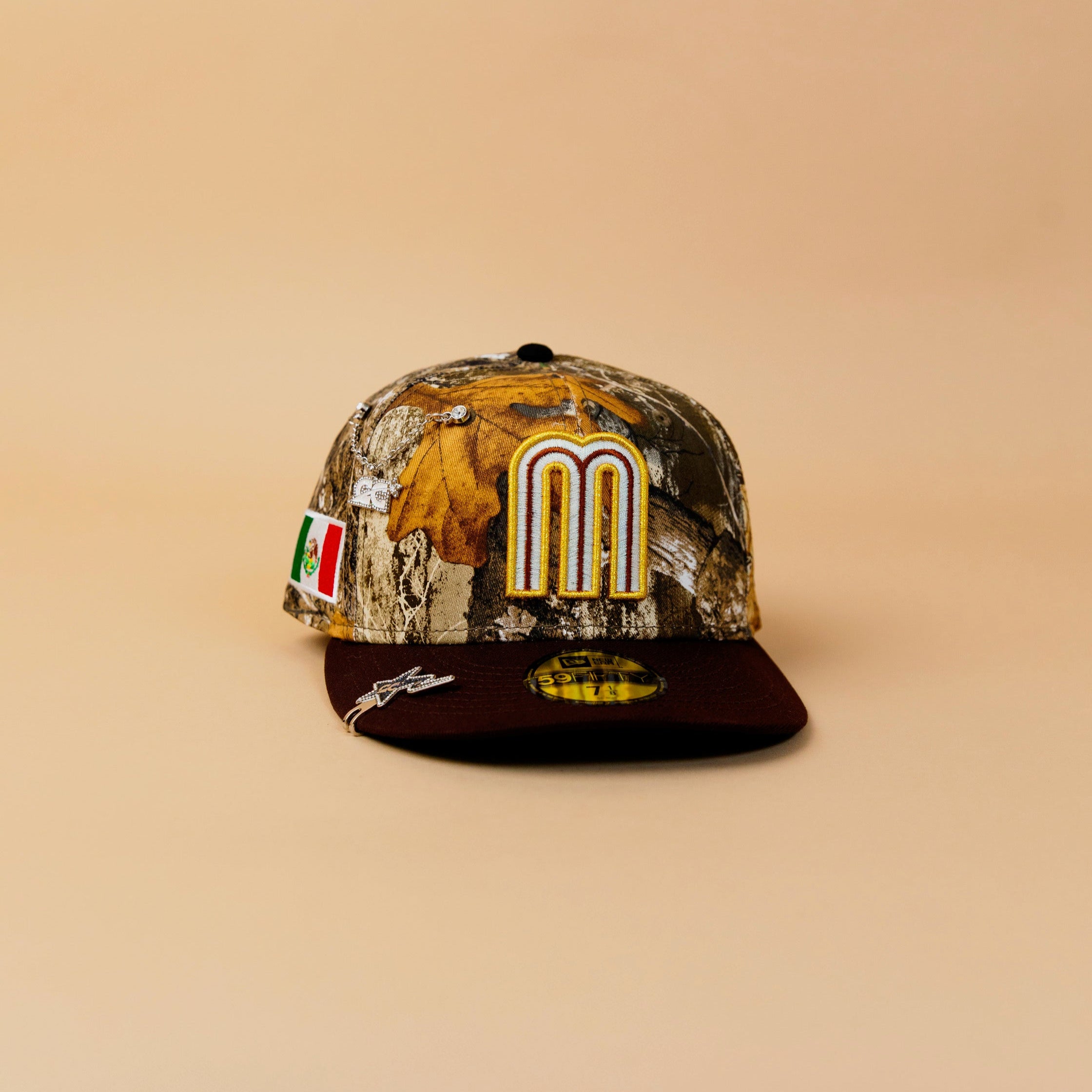 NEW ERA EXCLUSIVE 59FIFTY REALTREE/ BROWN MEXICO W/ MEXICO FLAG SIDE PATCH