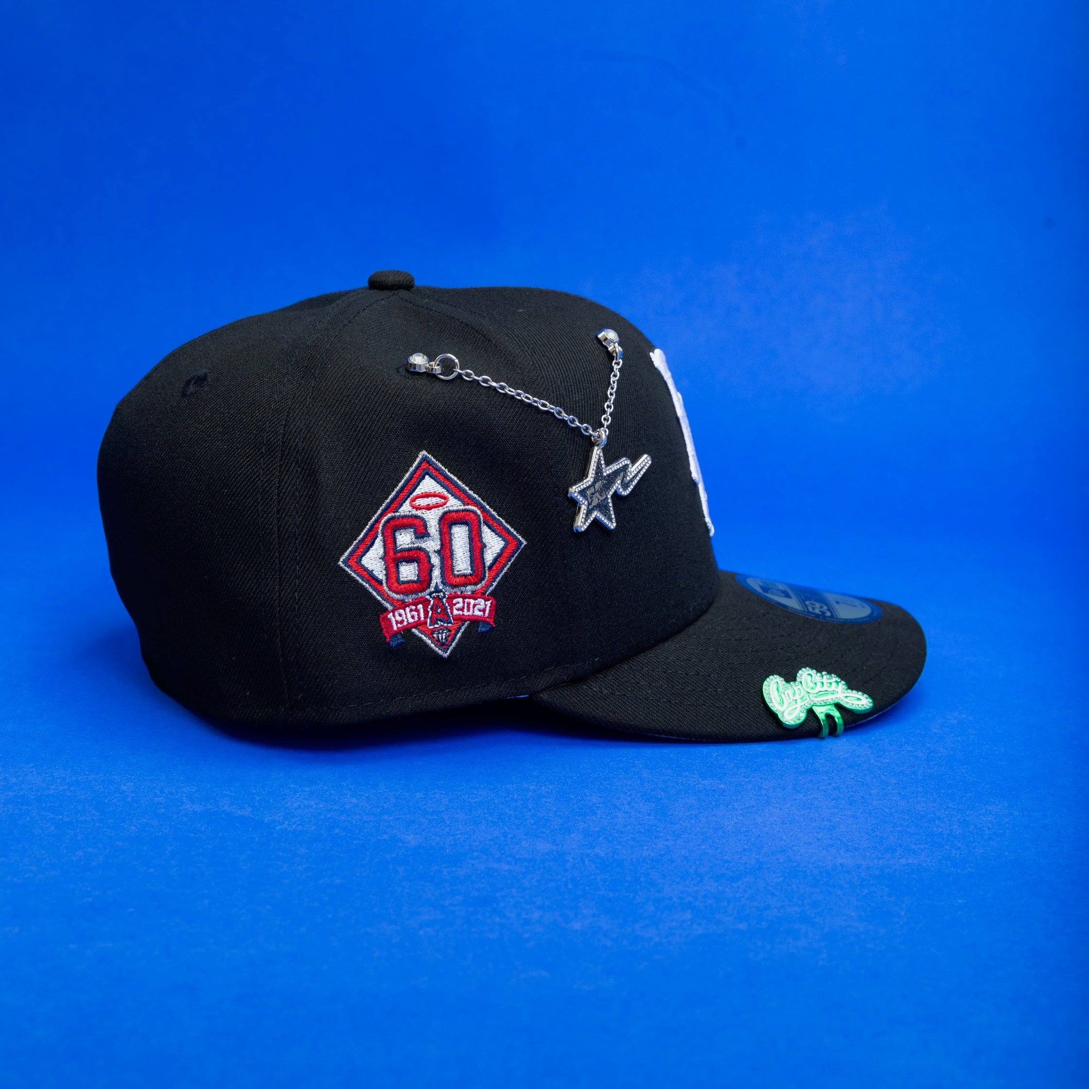 NEW ERA 59FIFTY BLACK LOS ANGELES ANGELS W/ 60TH ANNIVERSARY SIDE PATCH