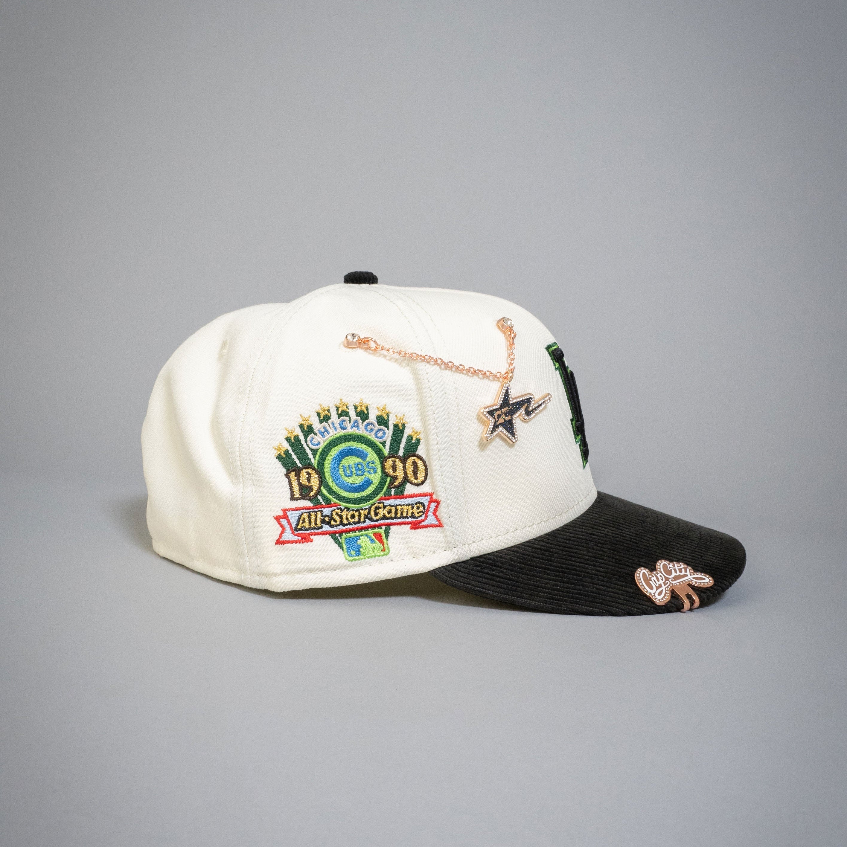 NEW ERA EXCLUSIVE 59FIFTY CHROME/ CORDUROY LOS ANGELES DODGERS W/ 1990 ALL STAR GAME SIDE PATCH