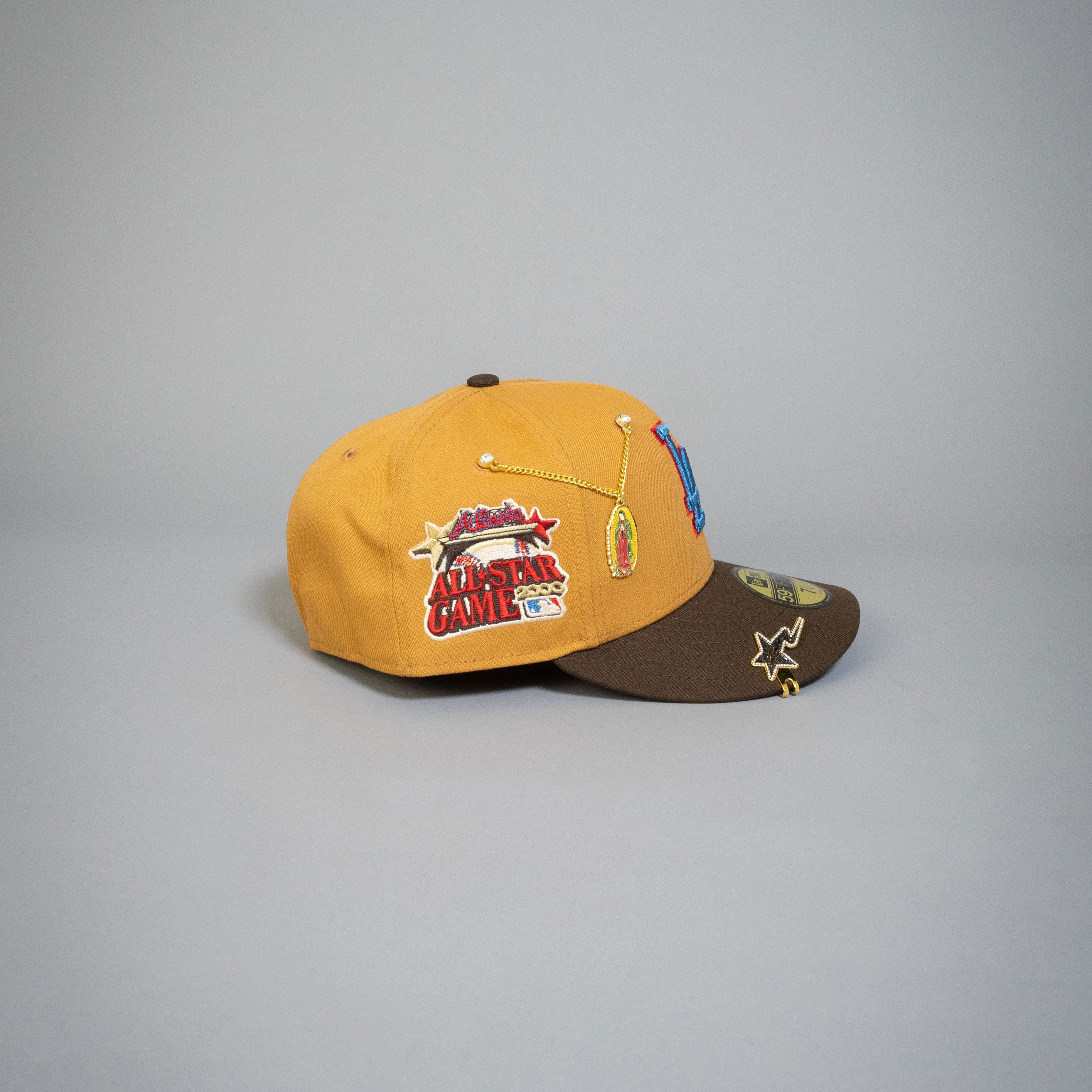 NEW ERA 59FIFTY TAN/ BROWN LOS ANGELES DODGERS W/ 2000 ALL STAR GAME SIDE PATCH
