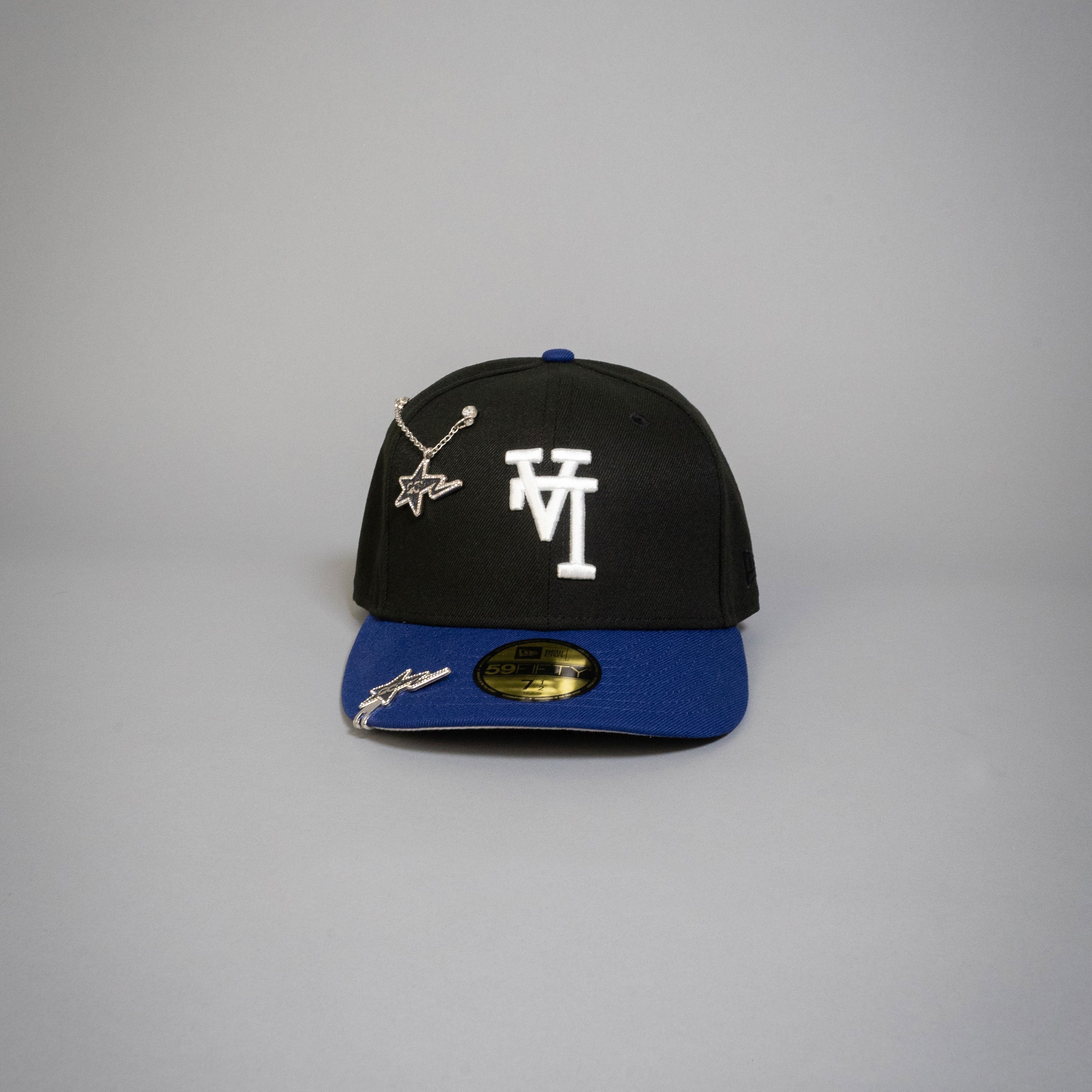 NEW ERA EXCLUSIVE 59FIFTY BLACK/ BLUE UPSIDE DOWN LOS ANGELES DODGERS