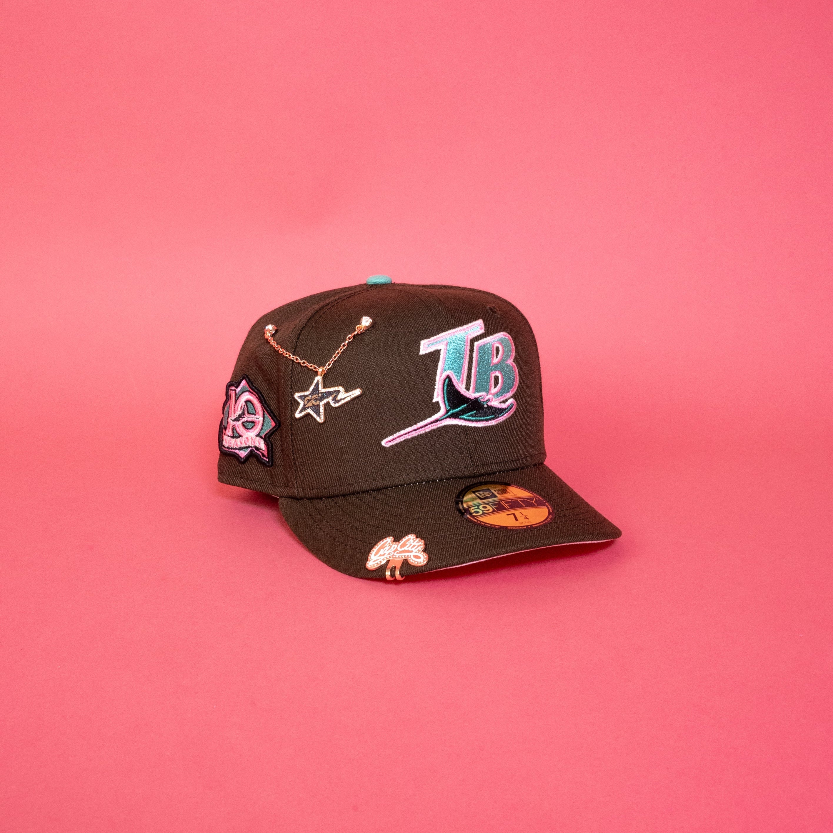 NEW ERA EXCLUSIVE 59FIFTY WALNUT TAMPA BAY RAYS W/ 10TH SEASON SIDE PATCH