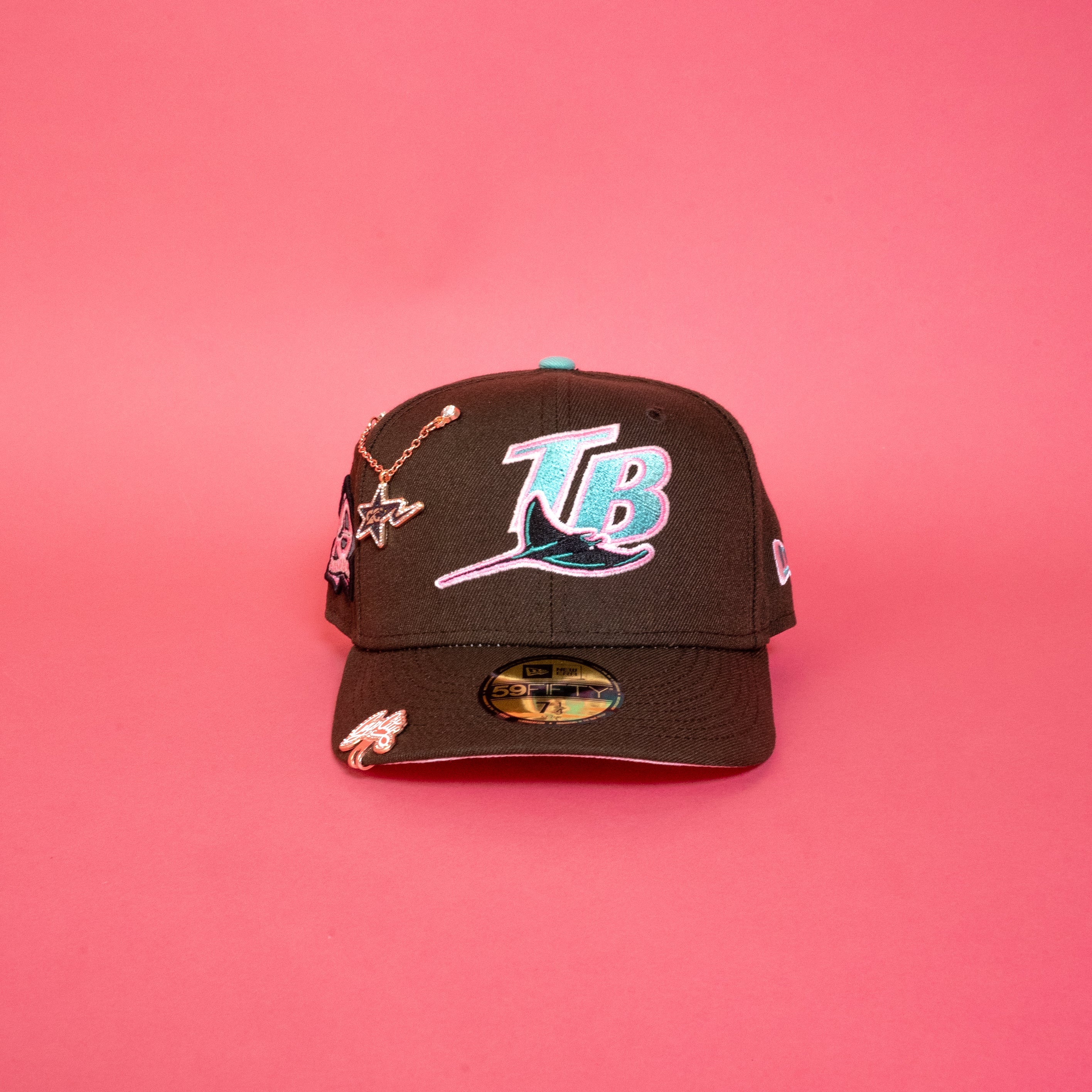 NEW ERA EXCLUSIVE 59FIFTY WALNUT TAMPA BAY RAYS W/ 10TH SEASON SIDE PATCH