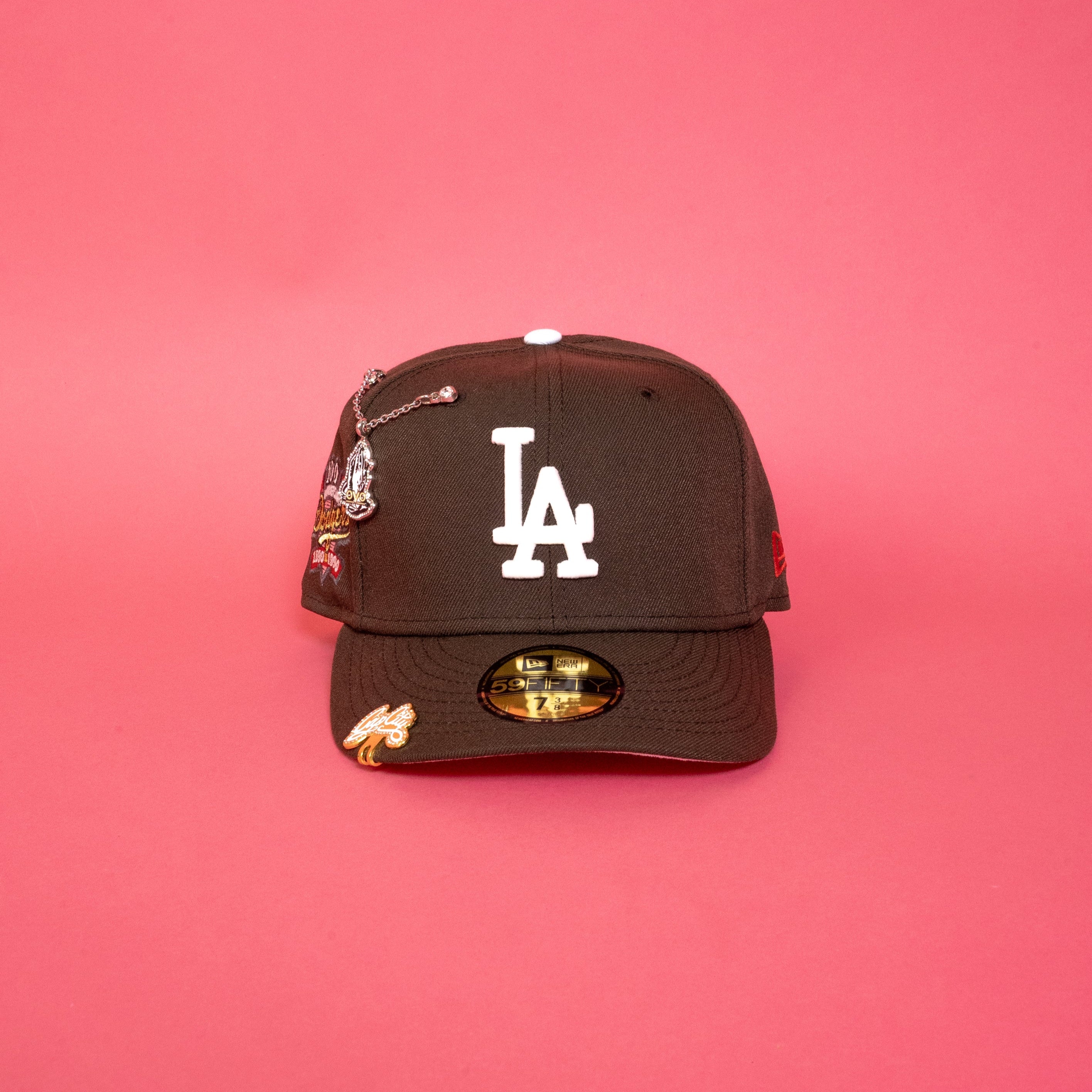 NEW ERA EXCLUSIVE 59FIFTY WALNUT LOS ANGELES DODGERS W/ 100TH ANNIVERSARY SIDE PATCH