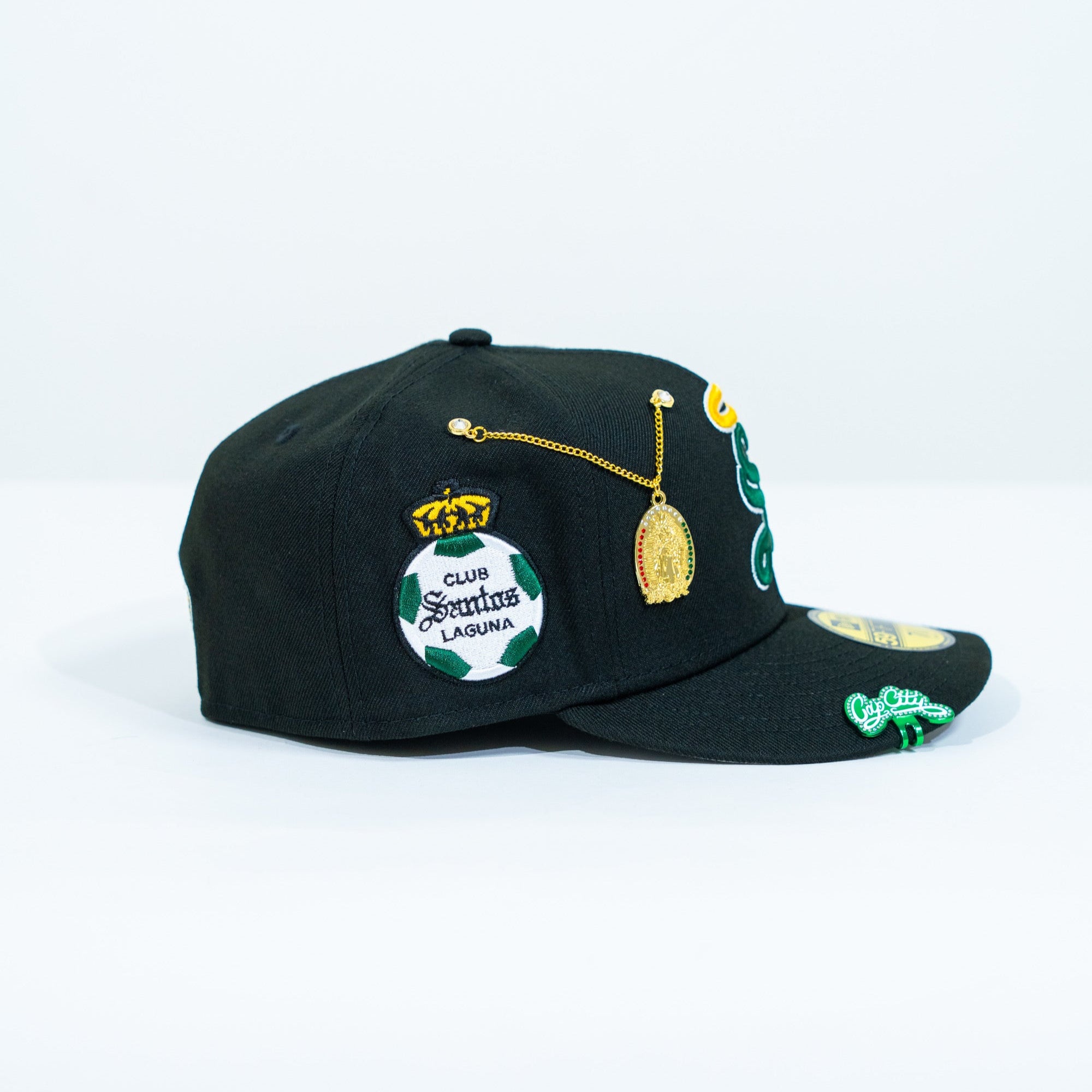 NEW ERA EXCLUSIVE 59FIFTY BLACK "SANTOS LAGUNA" W/ CLUB SANTOS LAGUNA SIDE PATCH