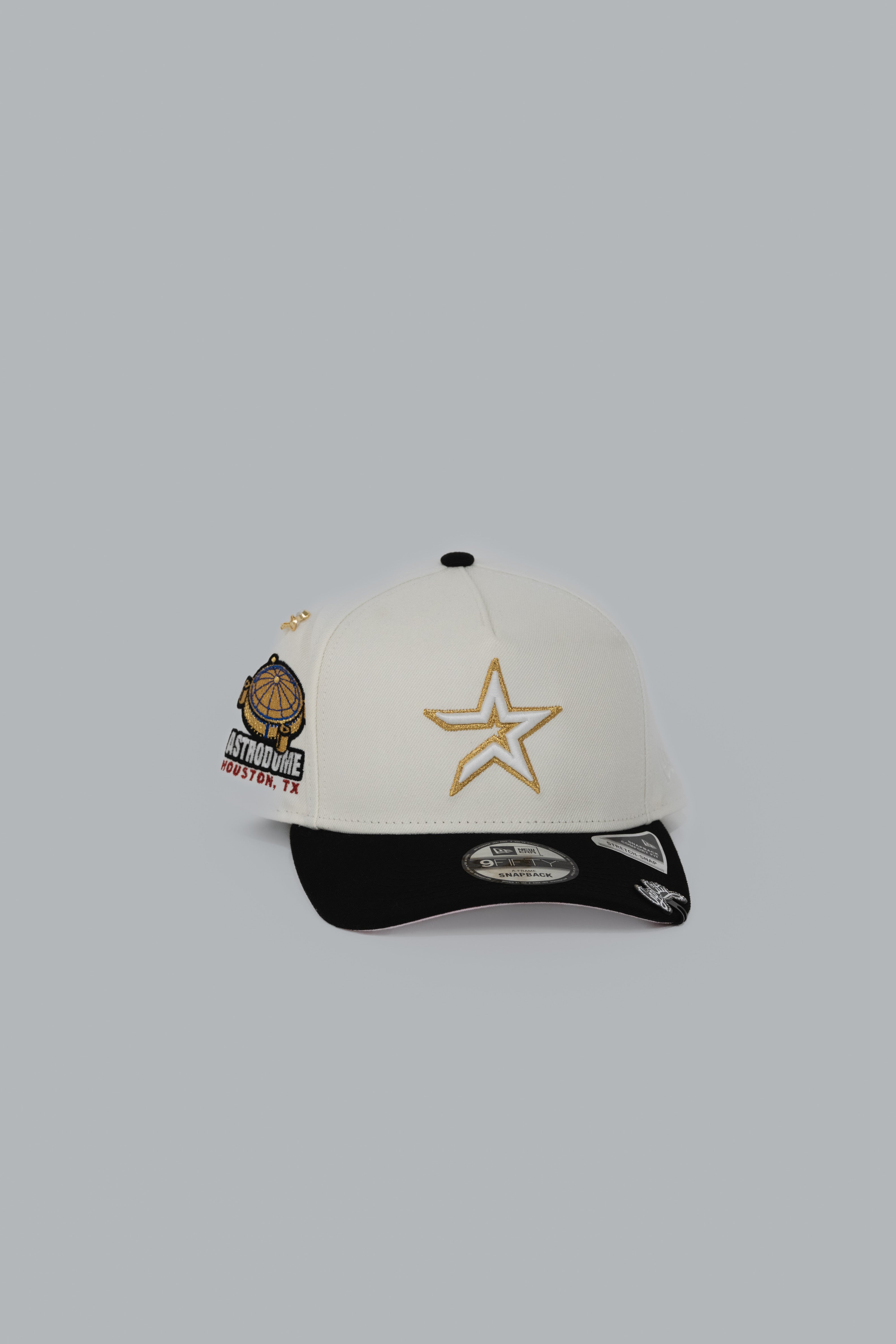 NEW ERA EXCLUSIVE 9FIFTY A-FRAME CHROME/ BLACK HOUSTON ASTROS W/ ASTRODOME SIDE PATCH
