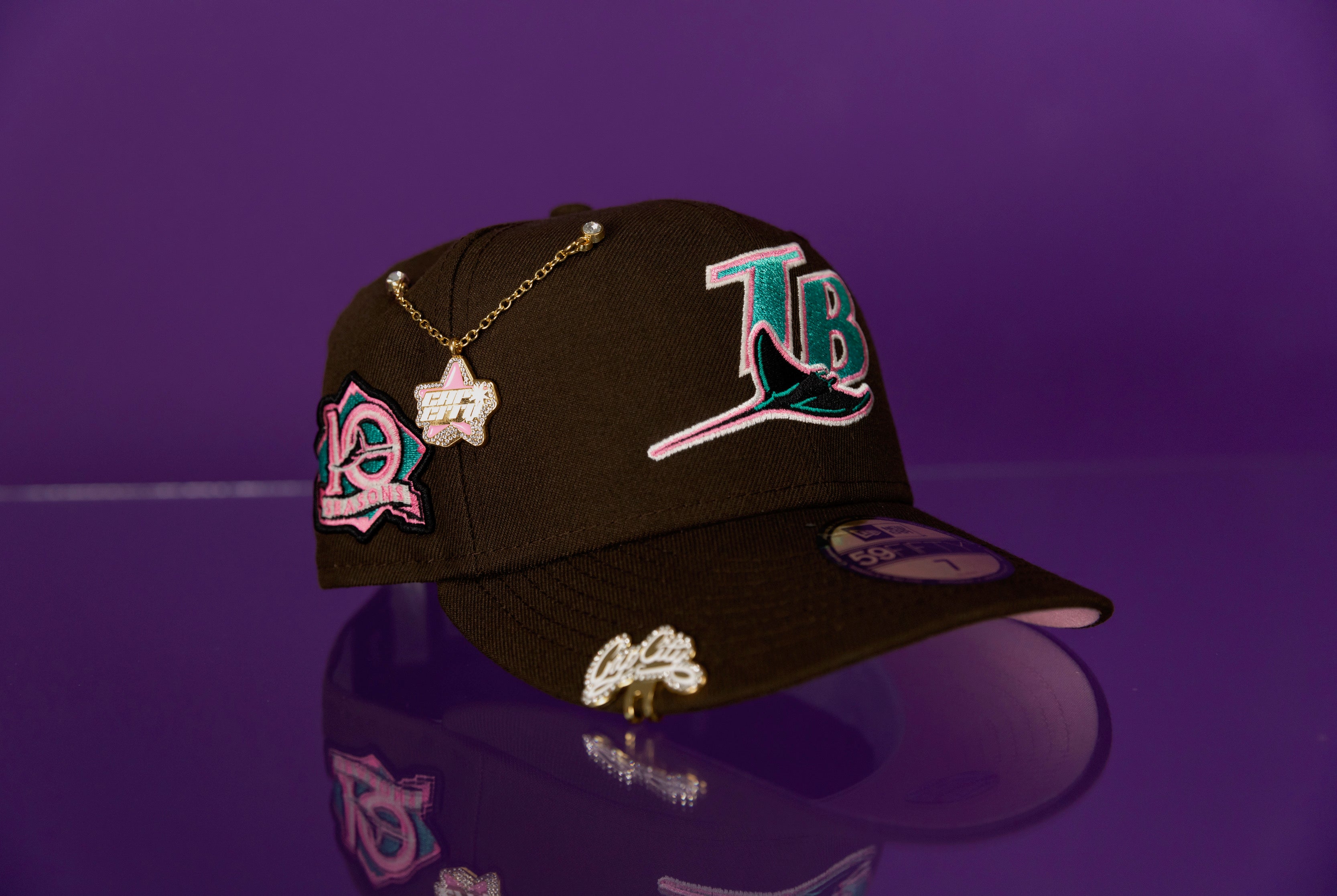 EXCLUSIVO NEW ERA 59FIFTY CERRADA RED TAMPA BAY RAYS CON PARCHE DEL 10.º ANIVERSARIO