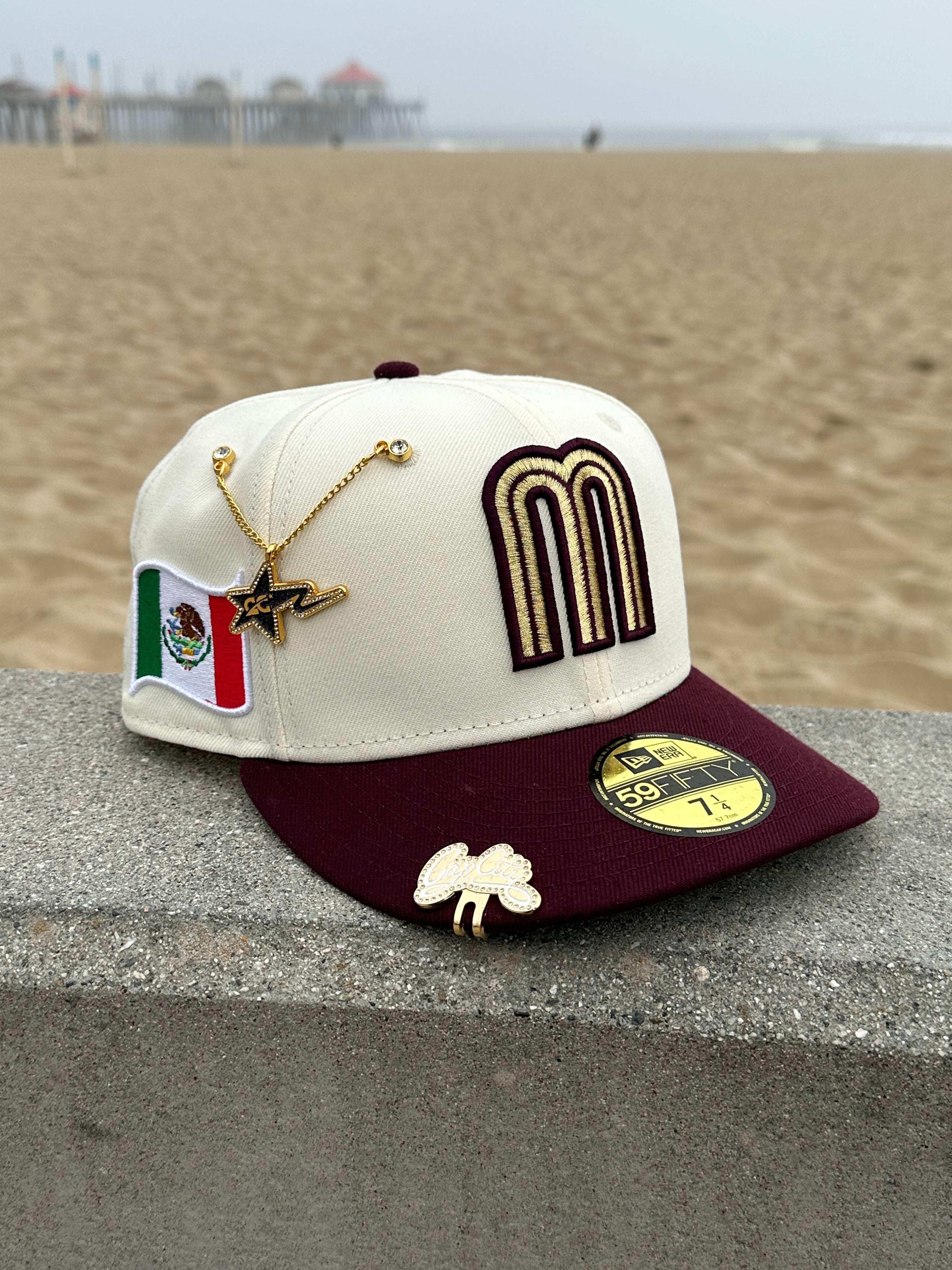 NEW ERA EXCLUSIVE 59FIFTY CHROME WHITE/BURGUNDY MEXICO TWO TONE